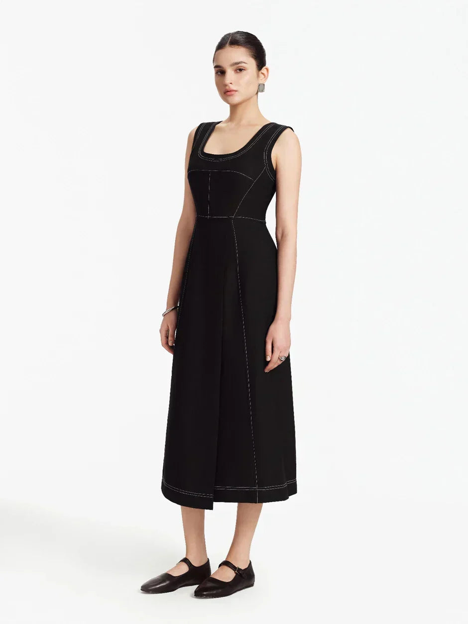 The Selena Tailored A-Line Midi Dress