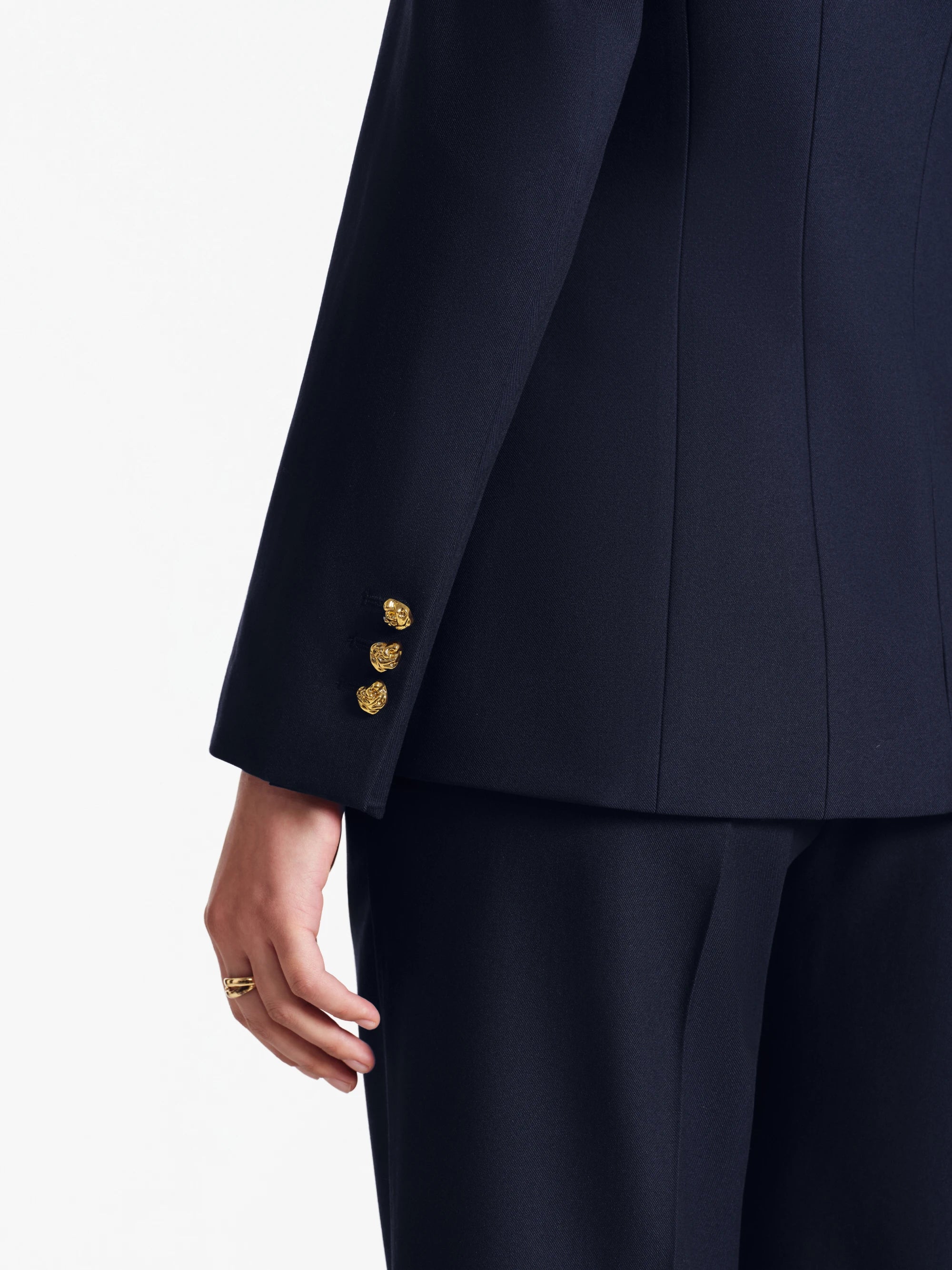 Mandarin Collar Hourglass Blazer / Suit (Midnight blue)
