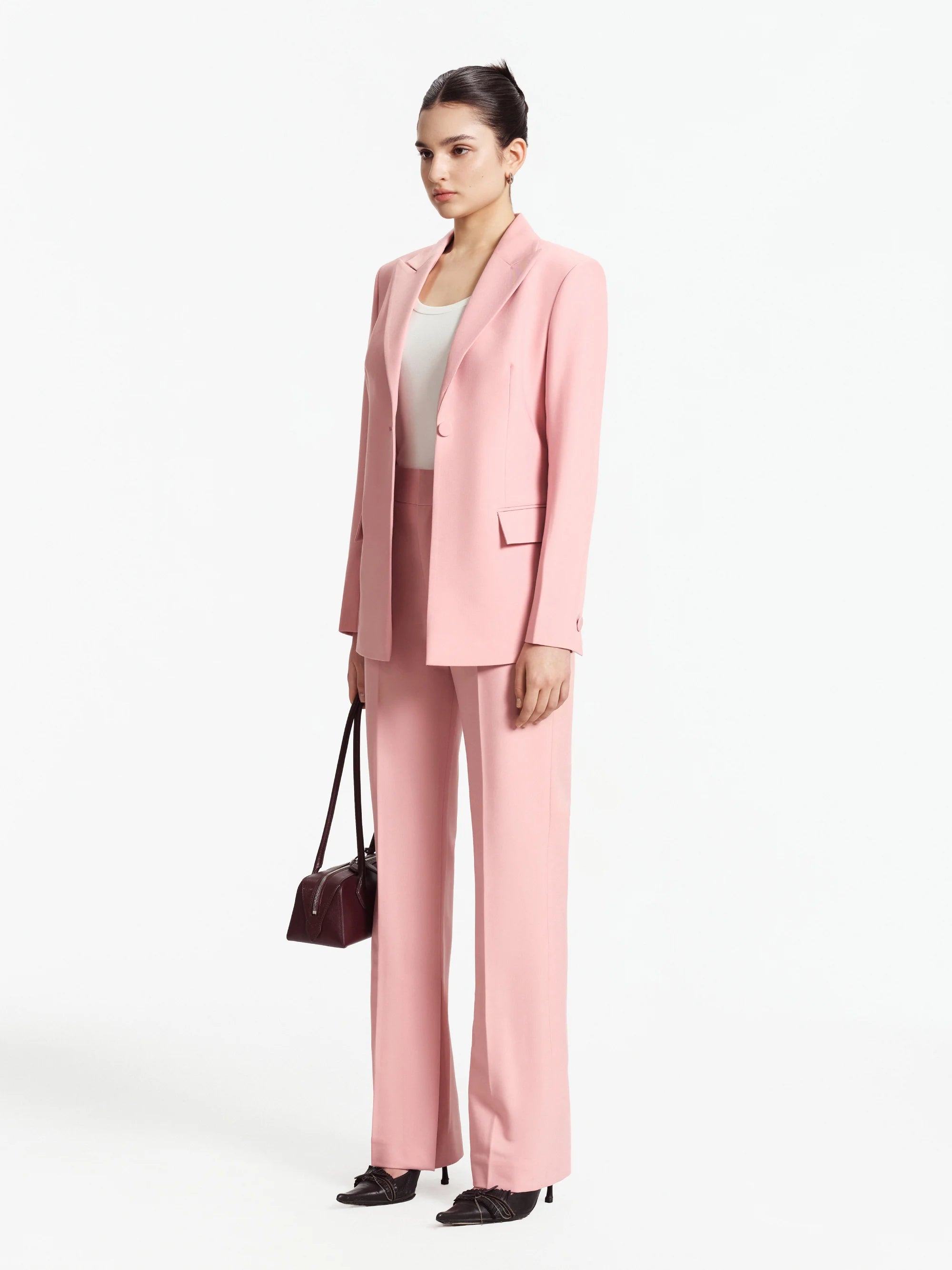 Alia Crepe Straight Leg Trousers