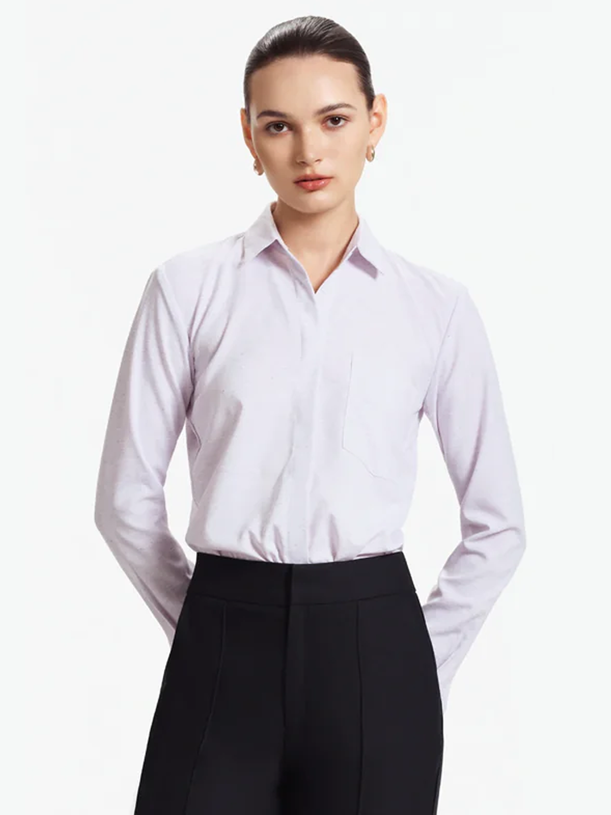 Asal tailored button-up shirt (Soft Lilac)