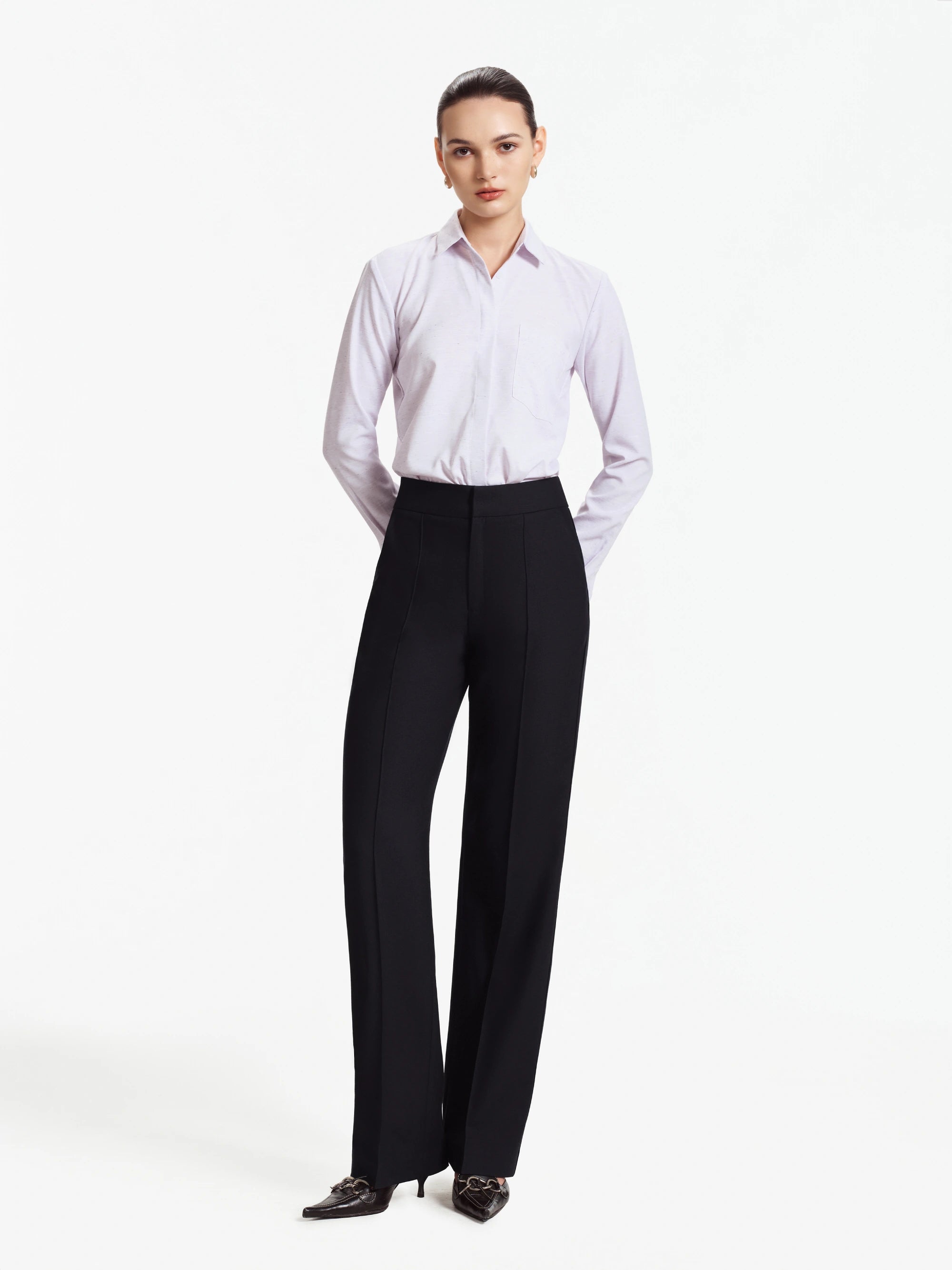 Asal tailored button-up shirt (Soft Lilac)