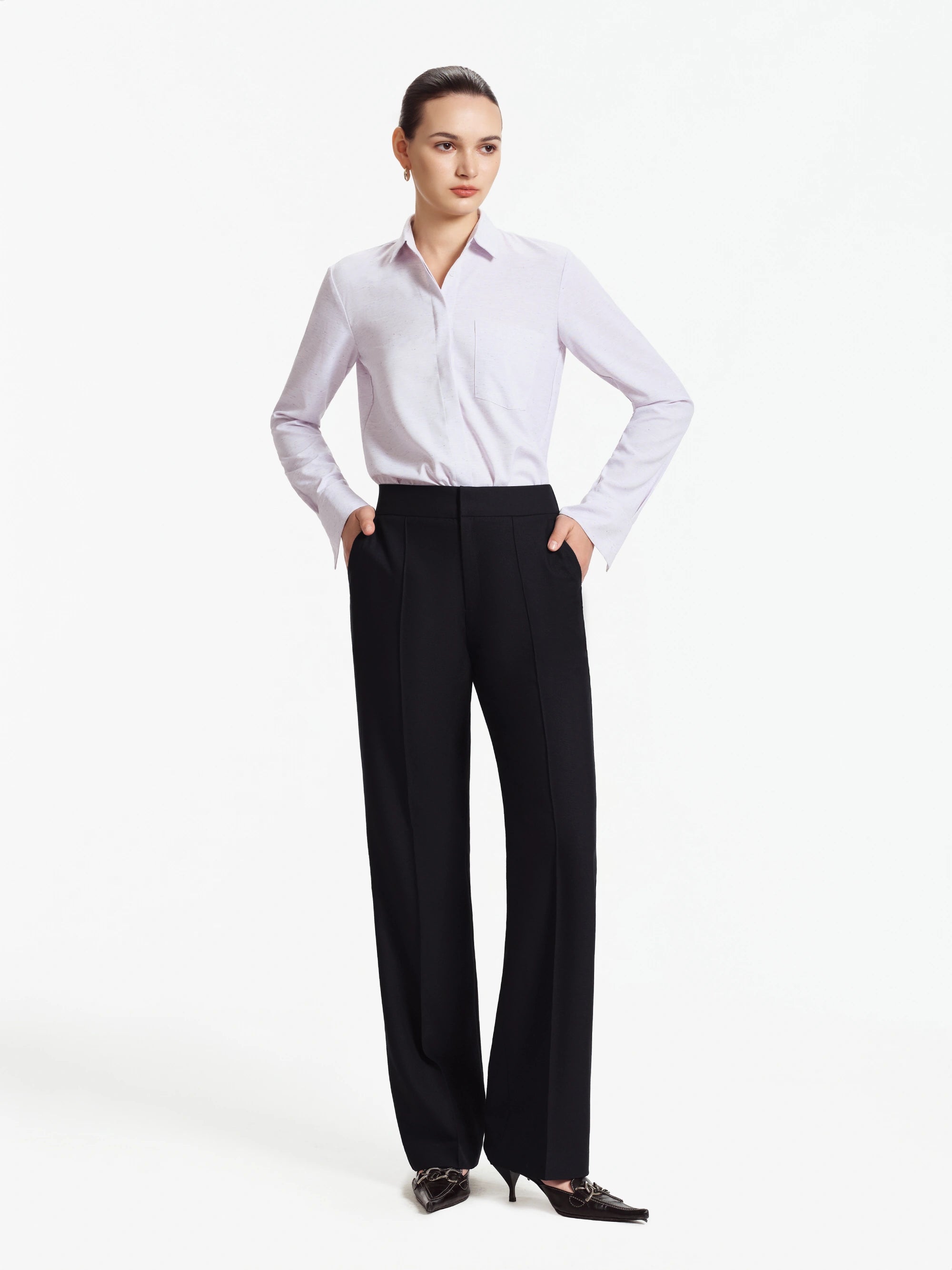 Asal tailored button-up shirt (Soft Lilac)