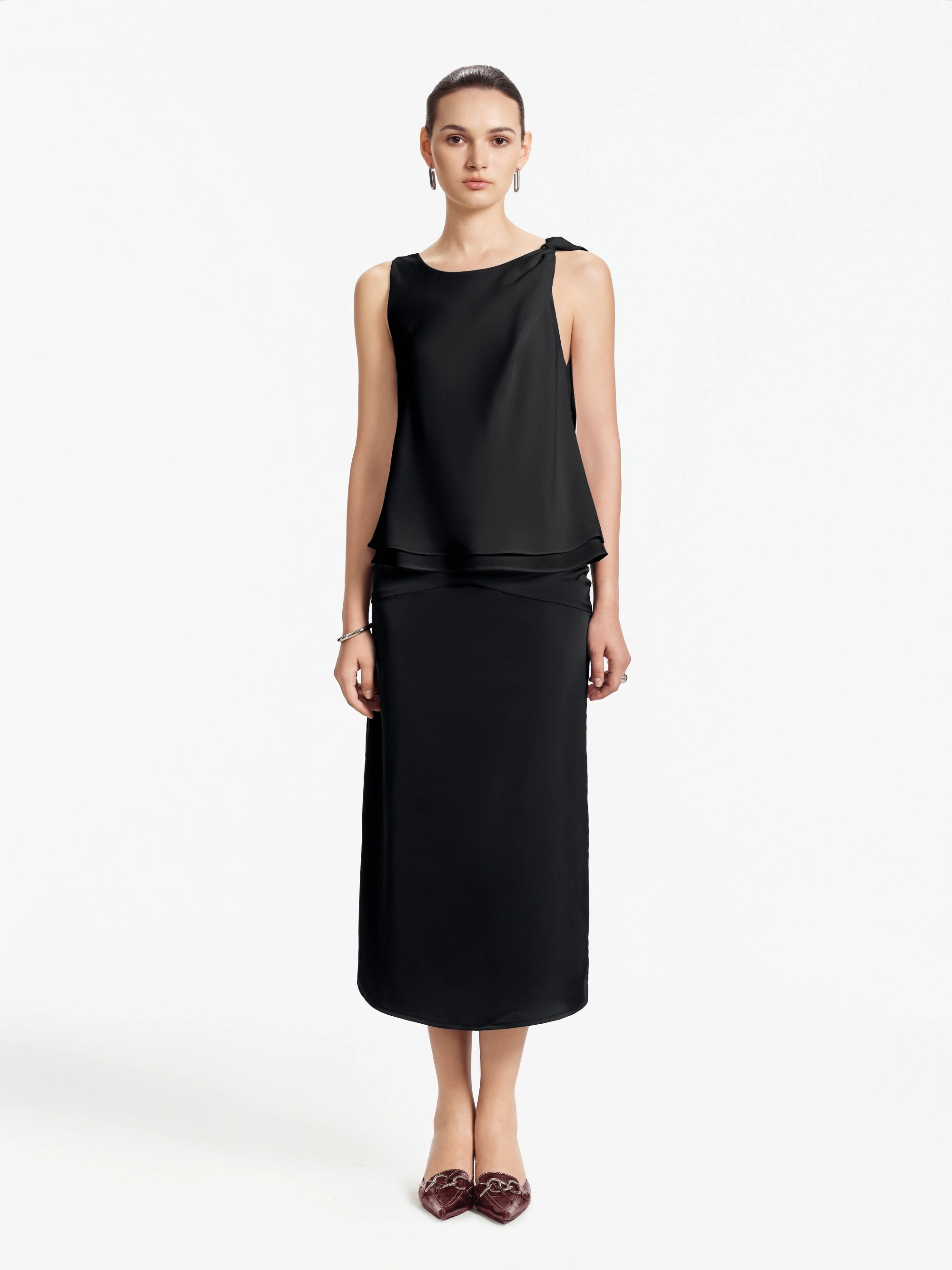 Cora Asymmetric Silk Top