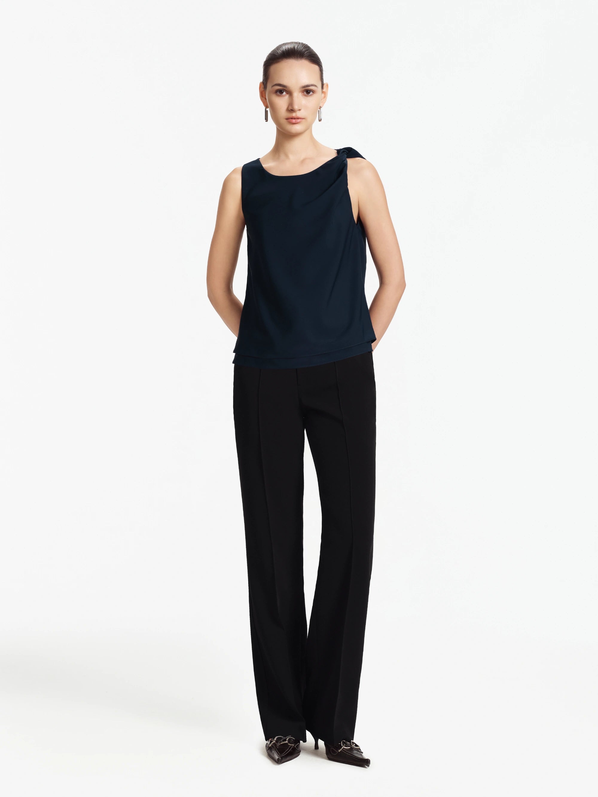 Cora Asymmetric Silk Top