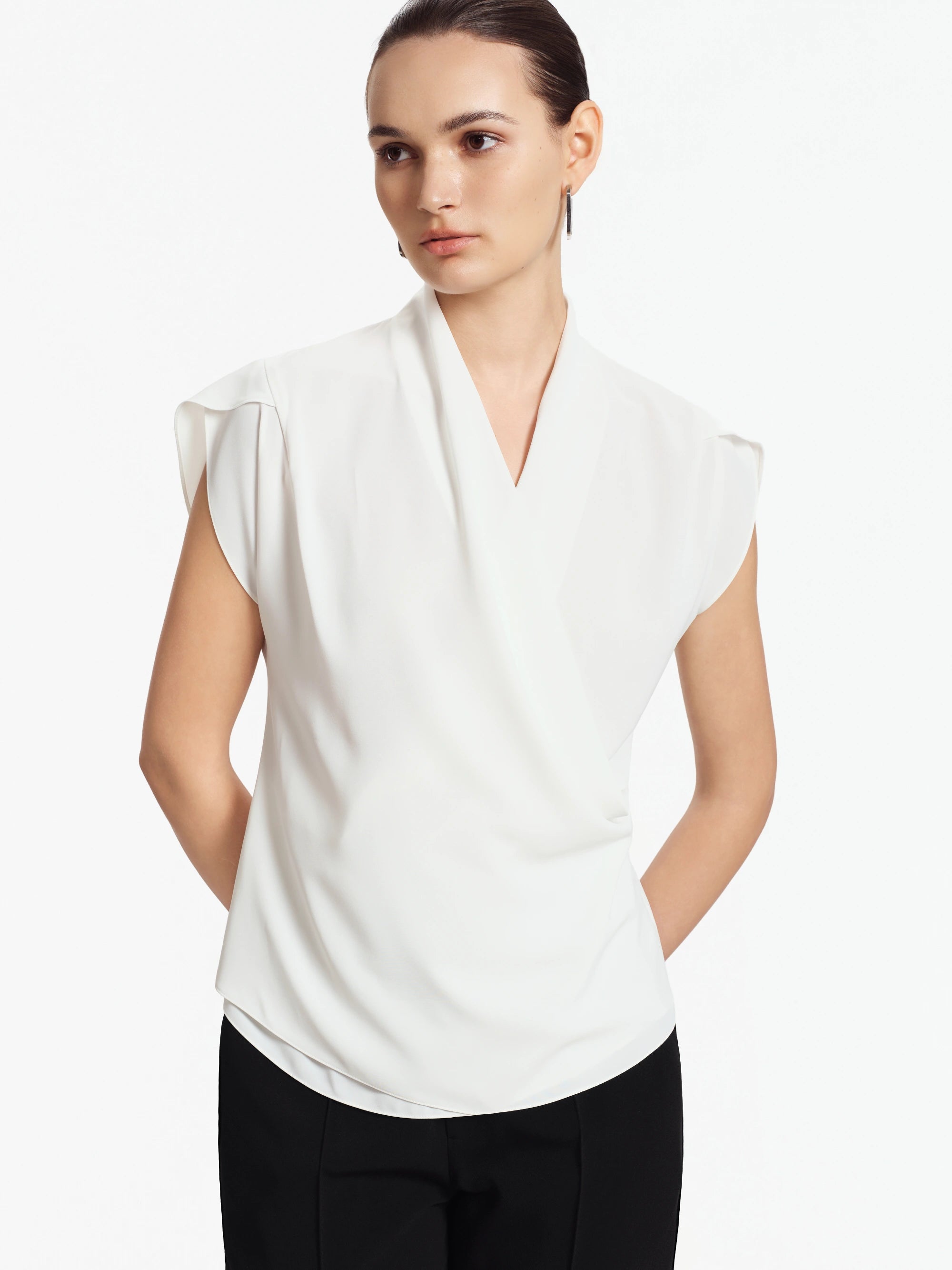CORA Silk Wrap Top