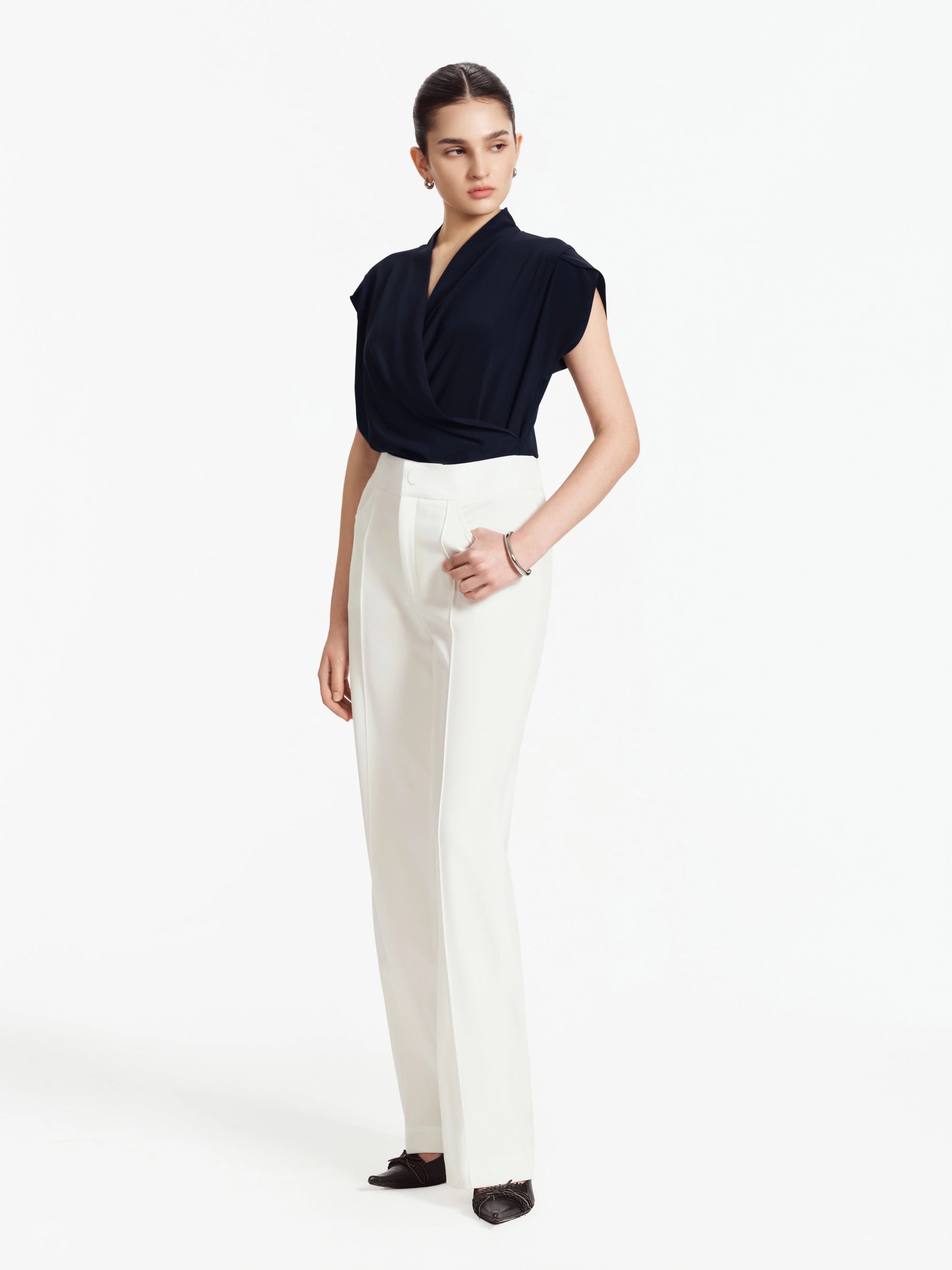 CORA Silk Wrap Top
