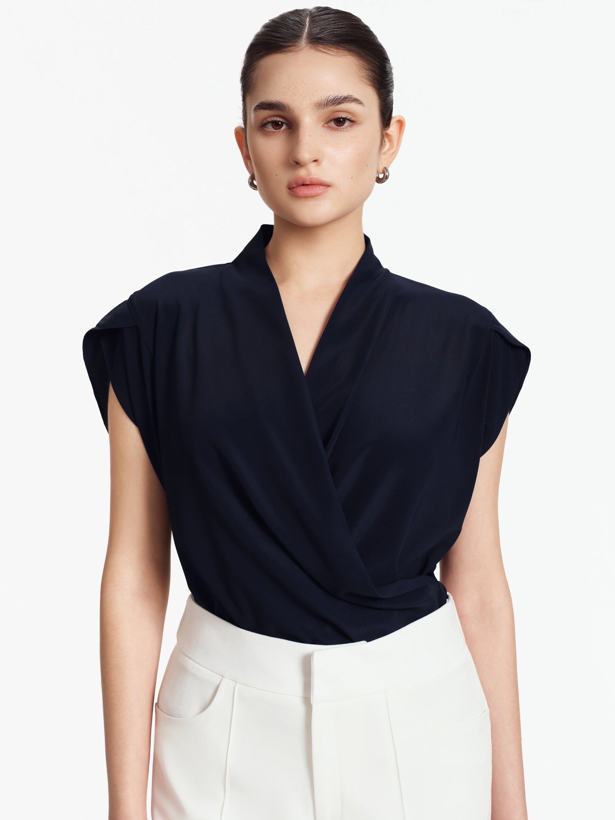 CORA Silk Wrap Top
