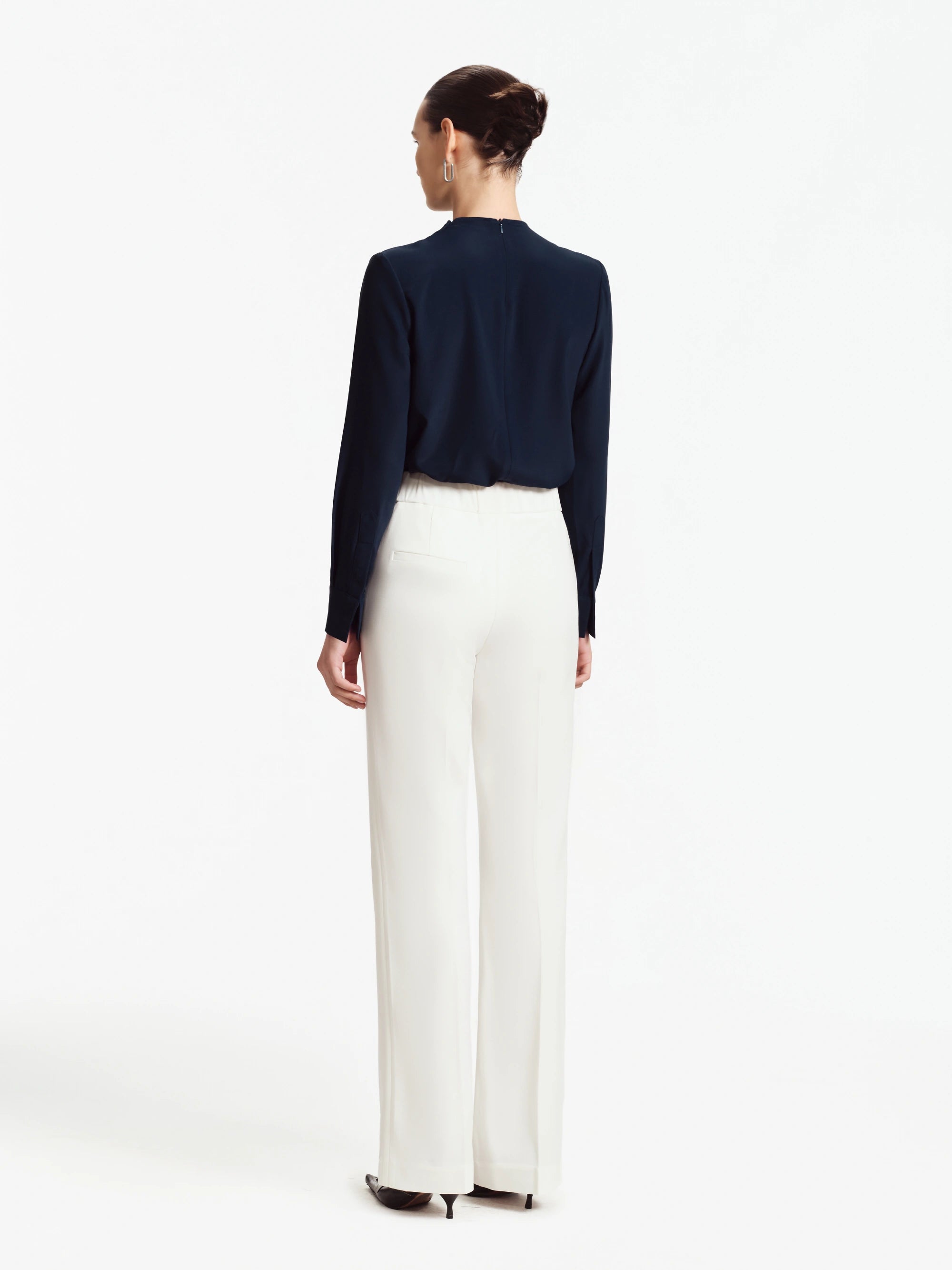 Elise Gathered-Neck Blouse