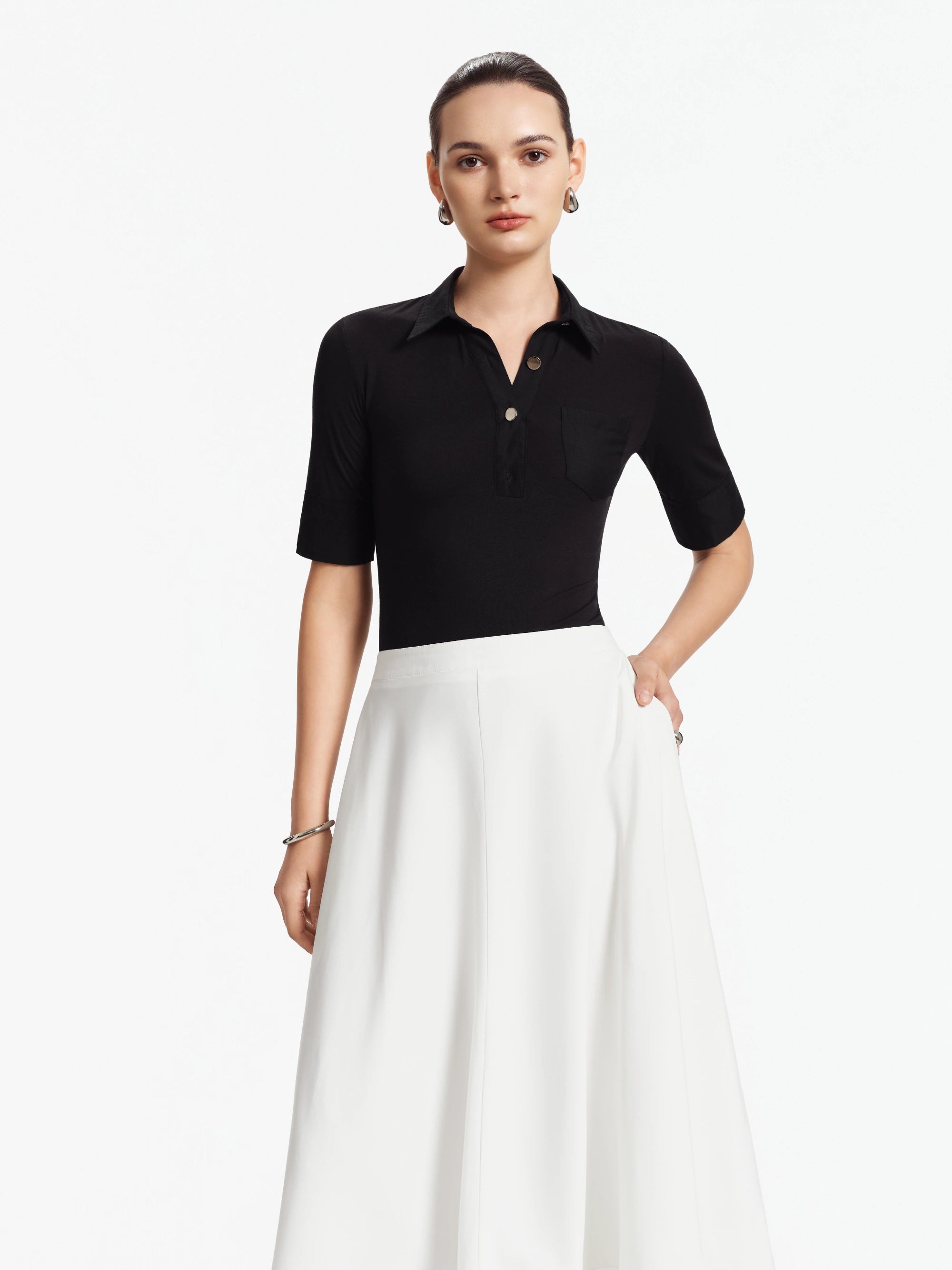 Laura Cotton-Bamboo Circle Midi Skirt