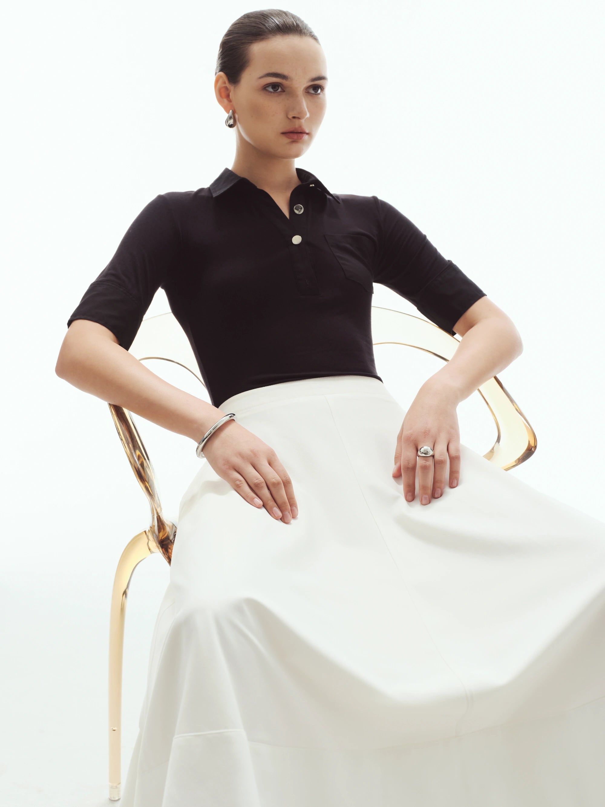 Laura Cotton-Bamboo Circle Midi Skirt
