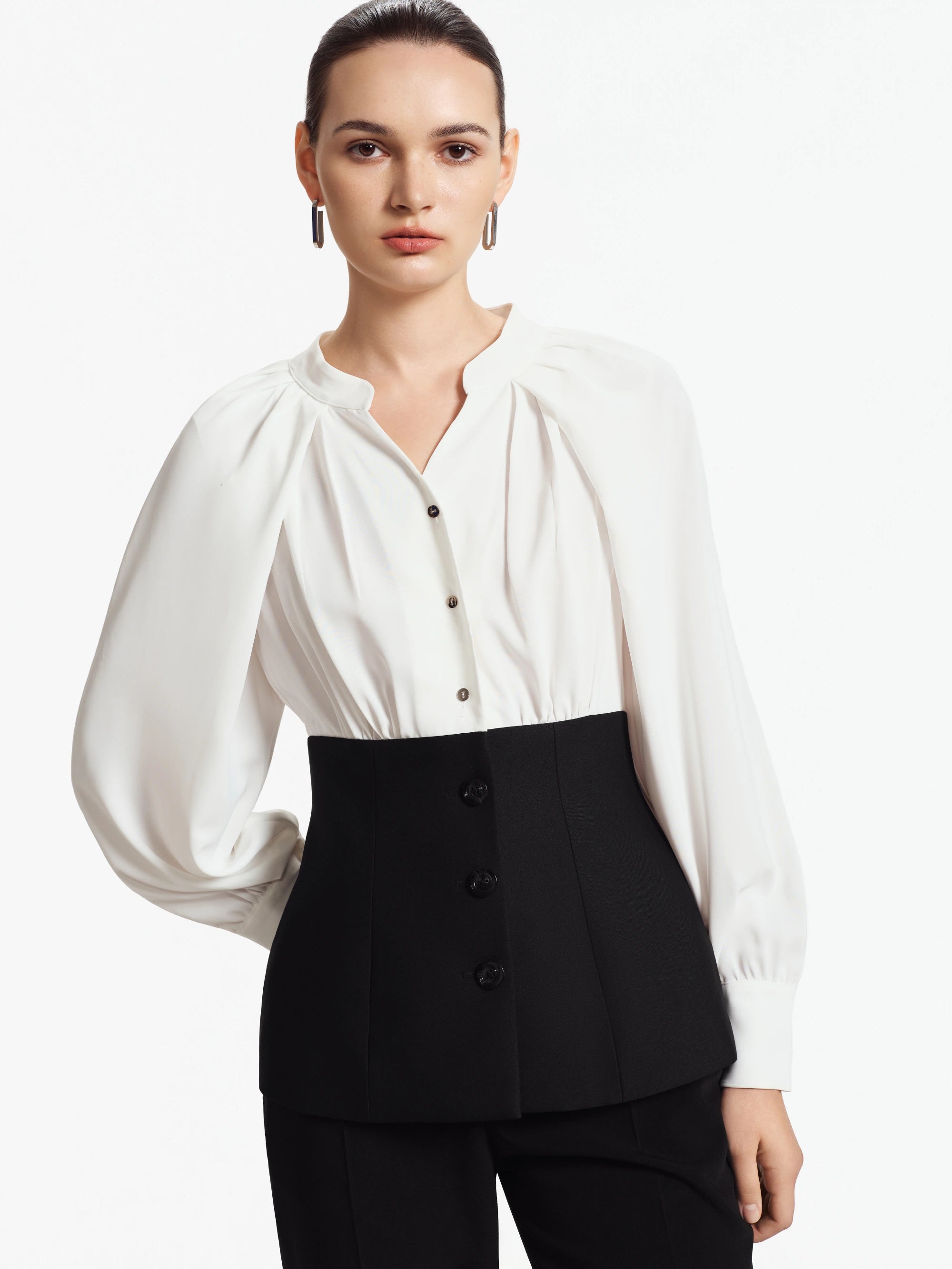 Lorine Two-Tone Corset Blouse