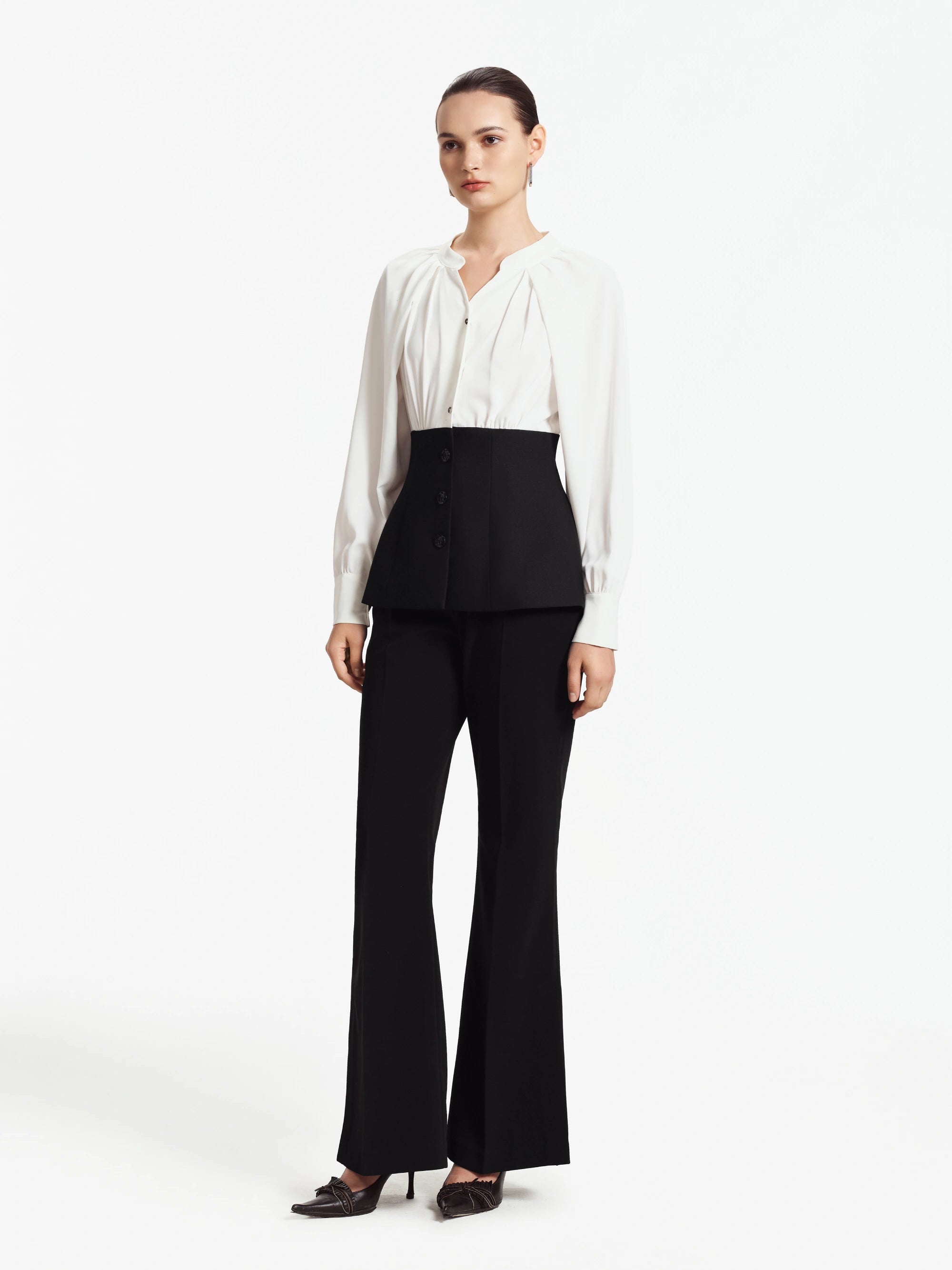 Lorine Two-Tone Corset Blouse