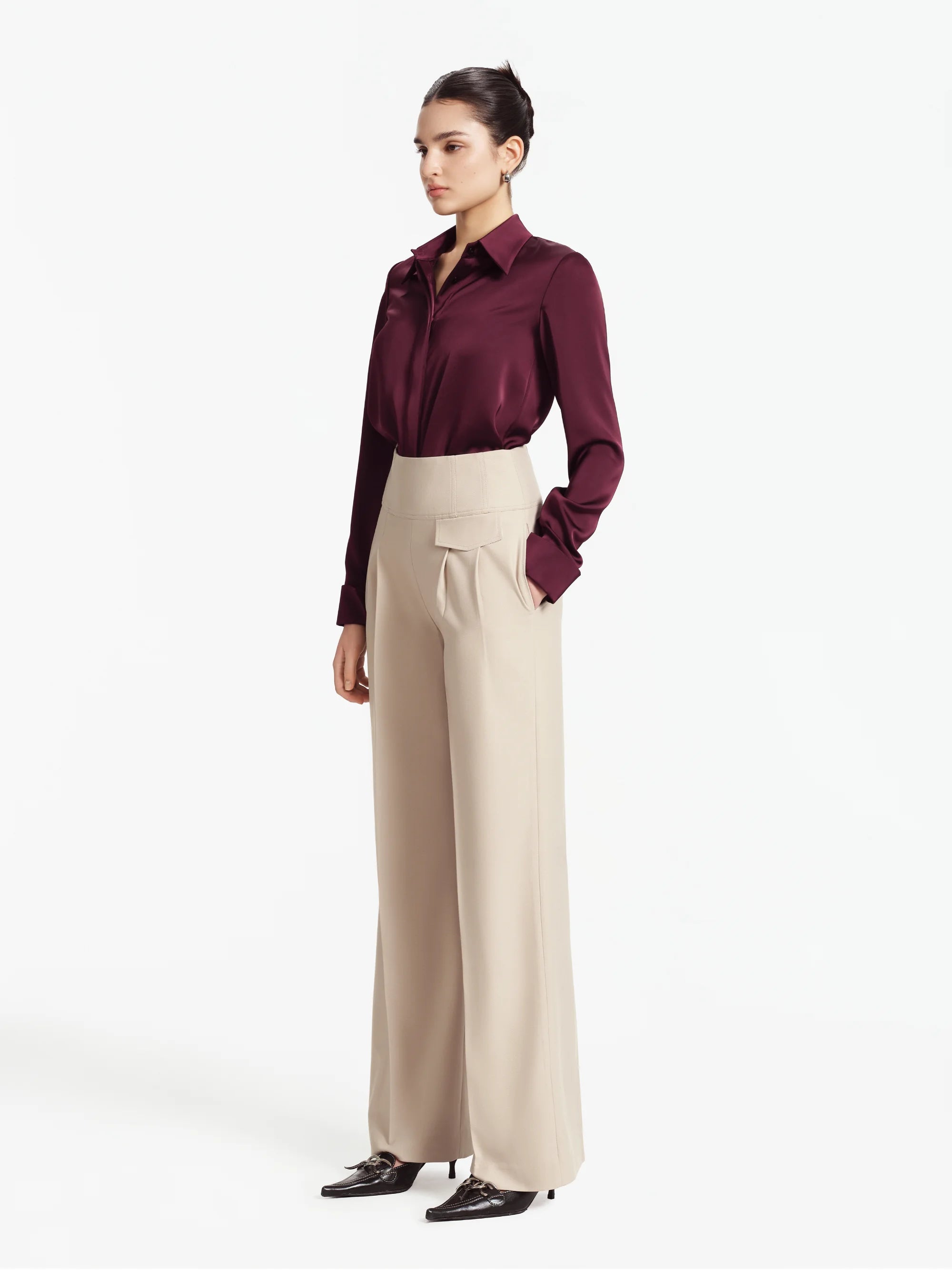 Luna High-Rise Wide-Leg Trousers