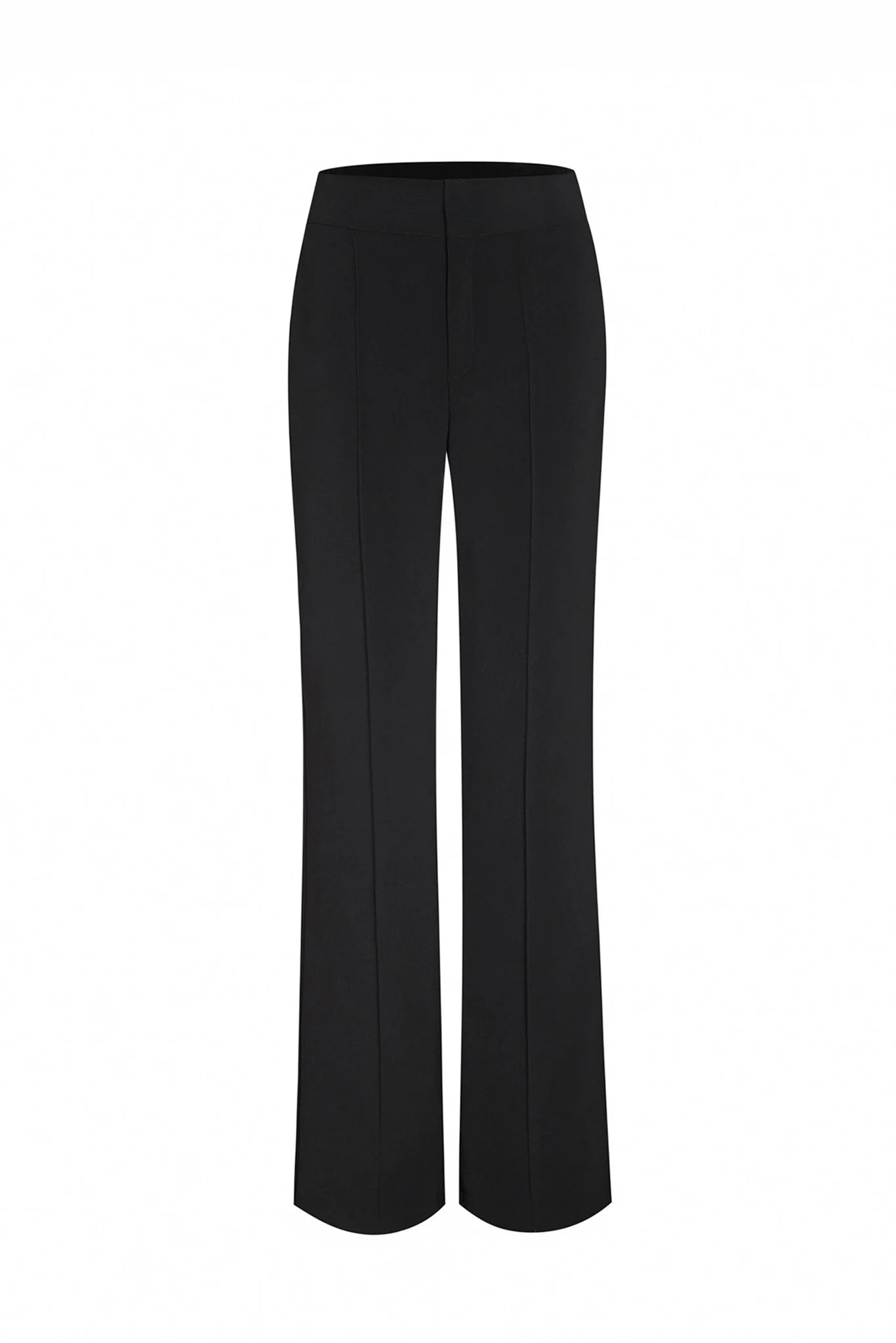 Mandarin Straight Tailored Trousers (Black)