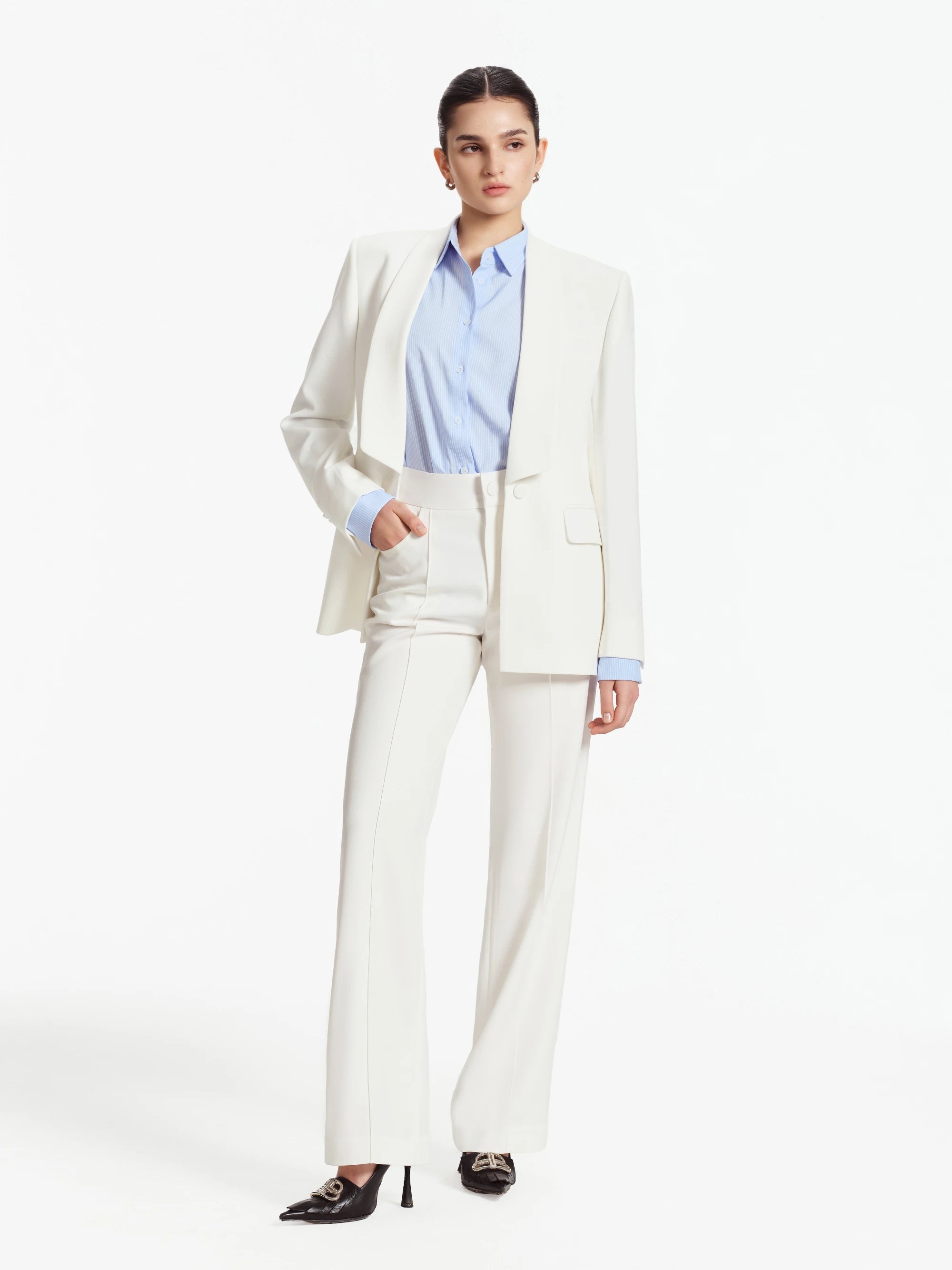 Nina Shawl Lapel Blazer/ Suit (Ivory)
