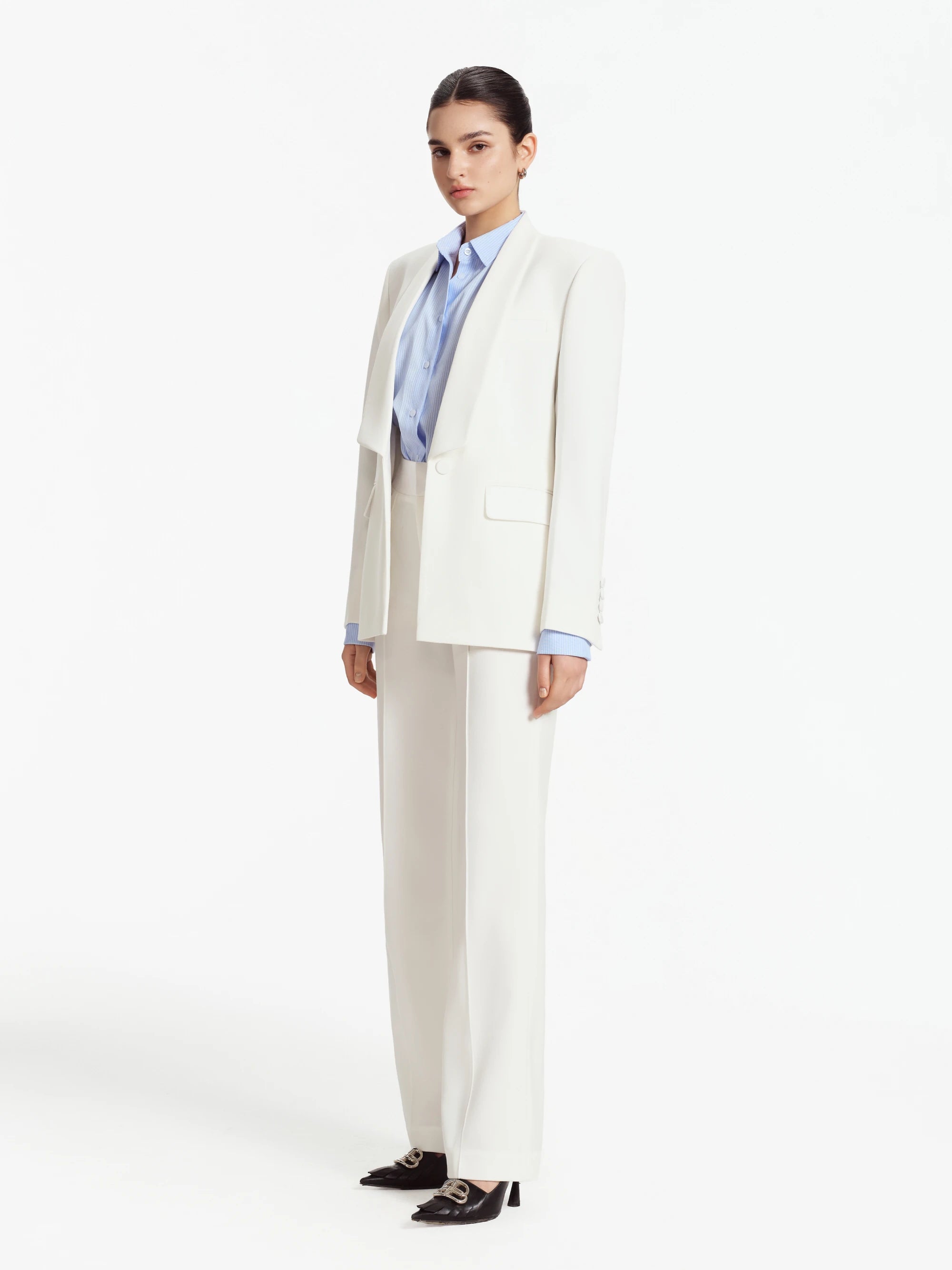 Nina Shawl Lapel Blazer/ Suit (Ivory)