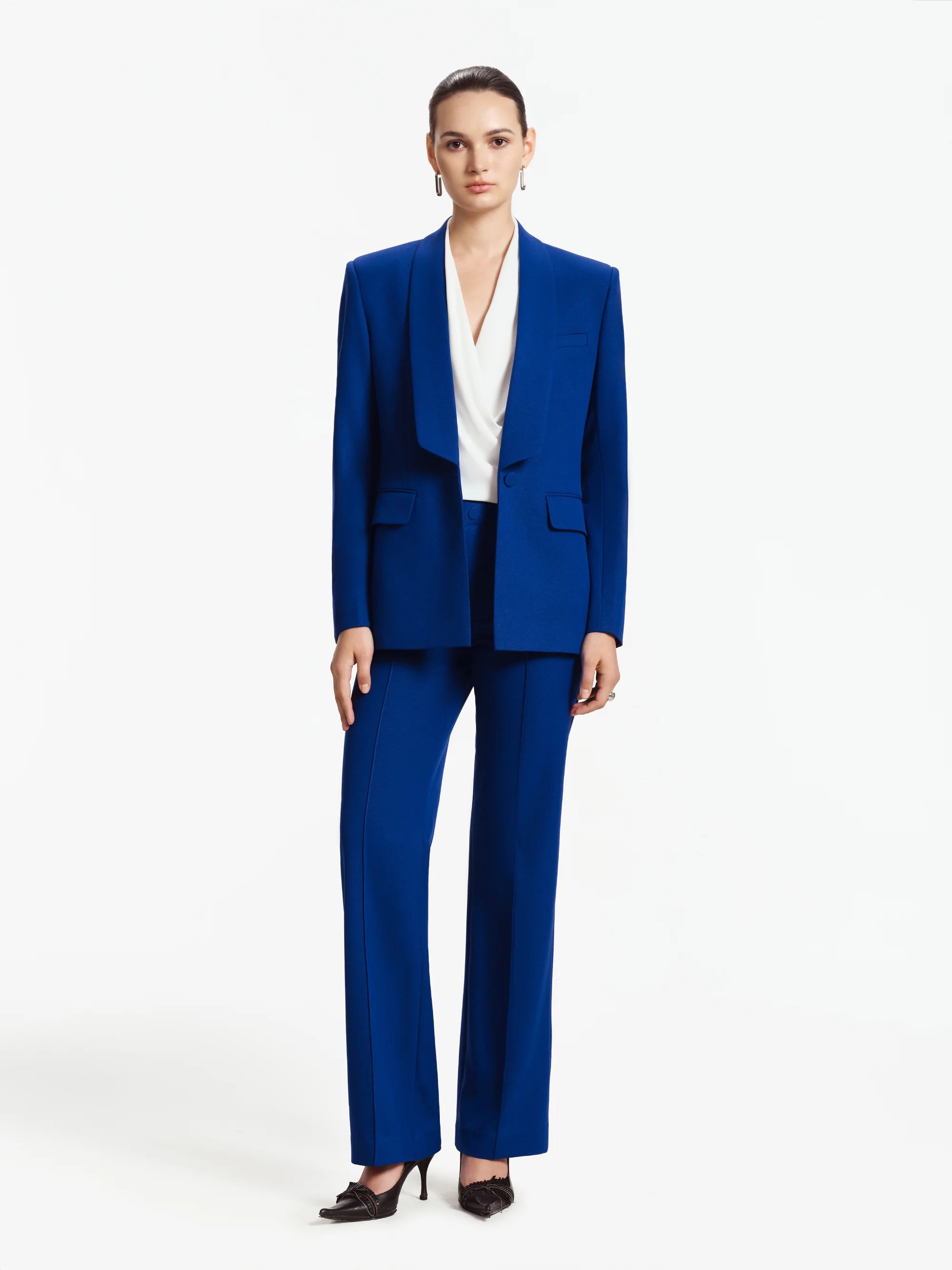 Nina Tailored Straight Pants (Cobalt Blue)