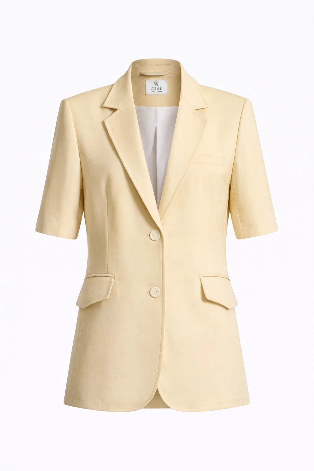 Camille Relaxed-Fit Short-Sleeve Blazer / Suit (Butter Yellow)