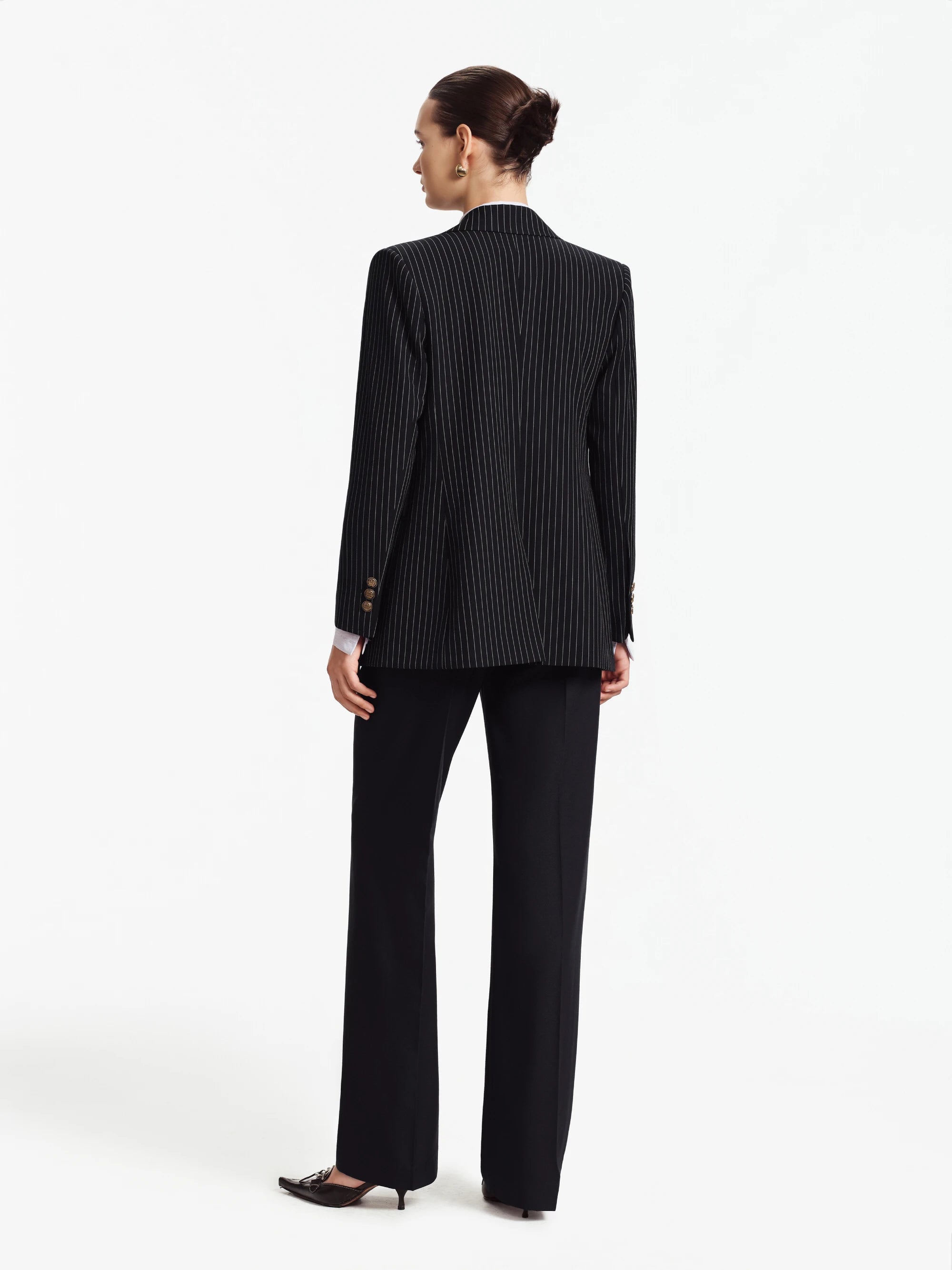 Leila Pinstripe Relaxed-Fit Blazer/ Suit (Navy Pinstripe)