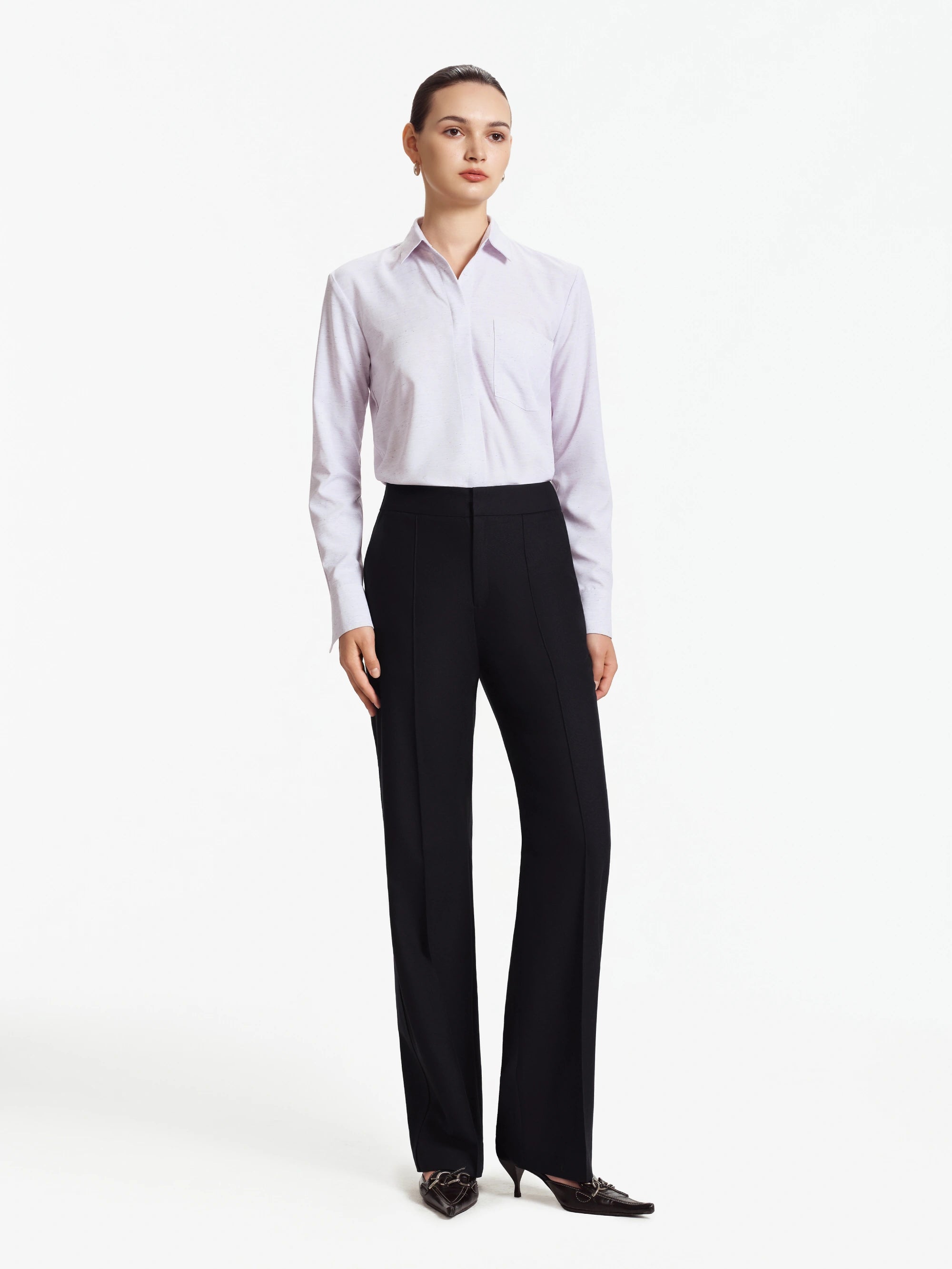 Asal tailored button-up shirt (Soft Lilac)
