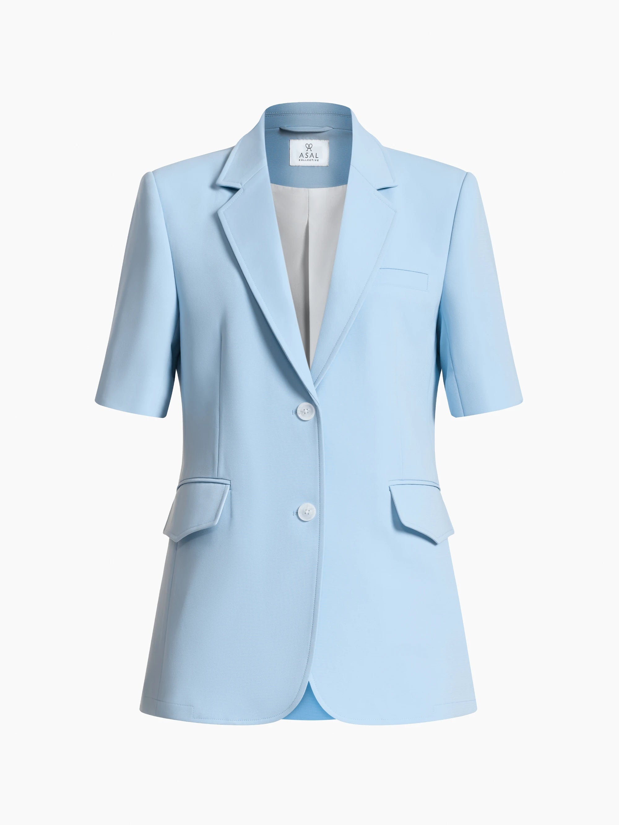 Camille Relaxed-Fit Short-Sleeve Blazer / Suit (Baby blue)