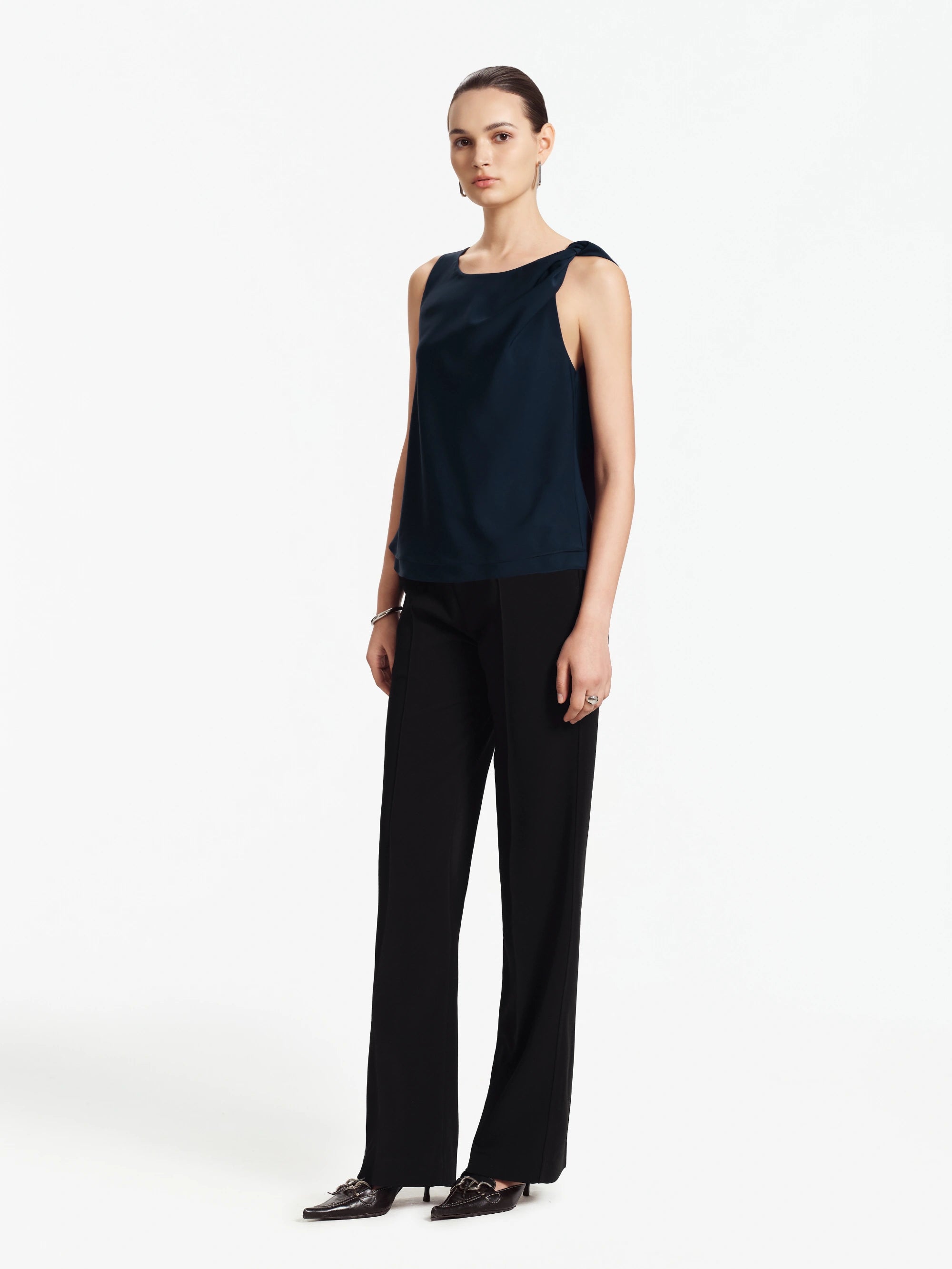 Cora Asymmetric Silk Top