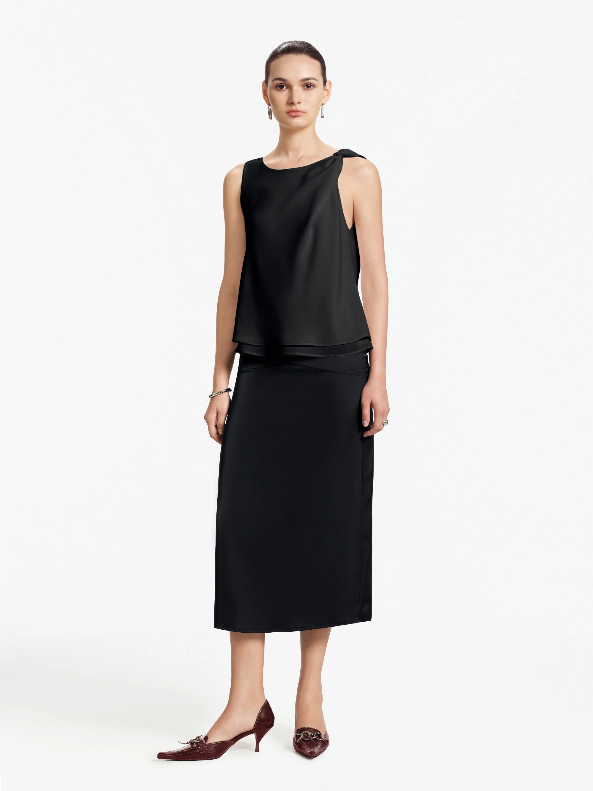 Cora Asymmetric Silk Top