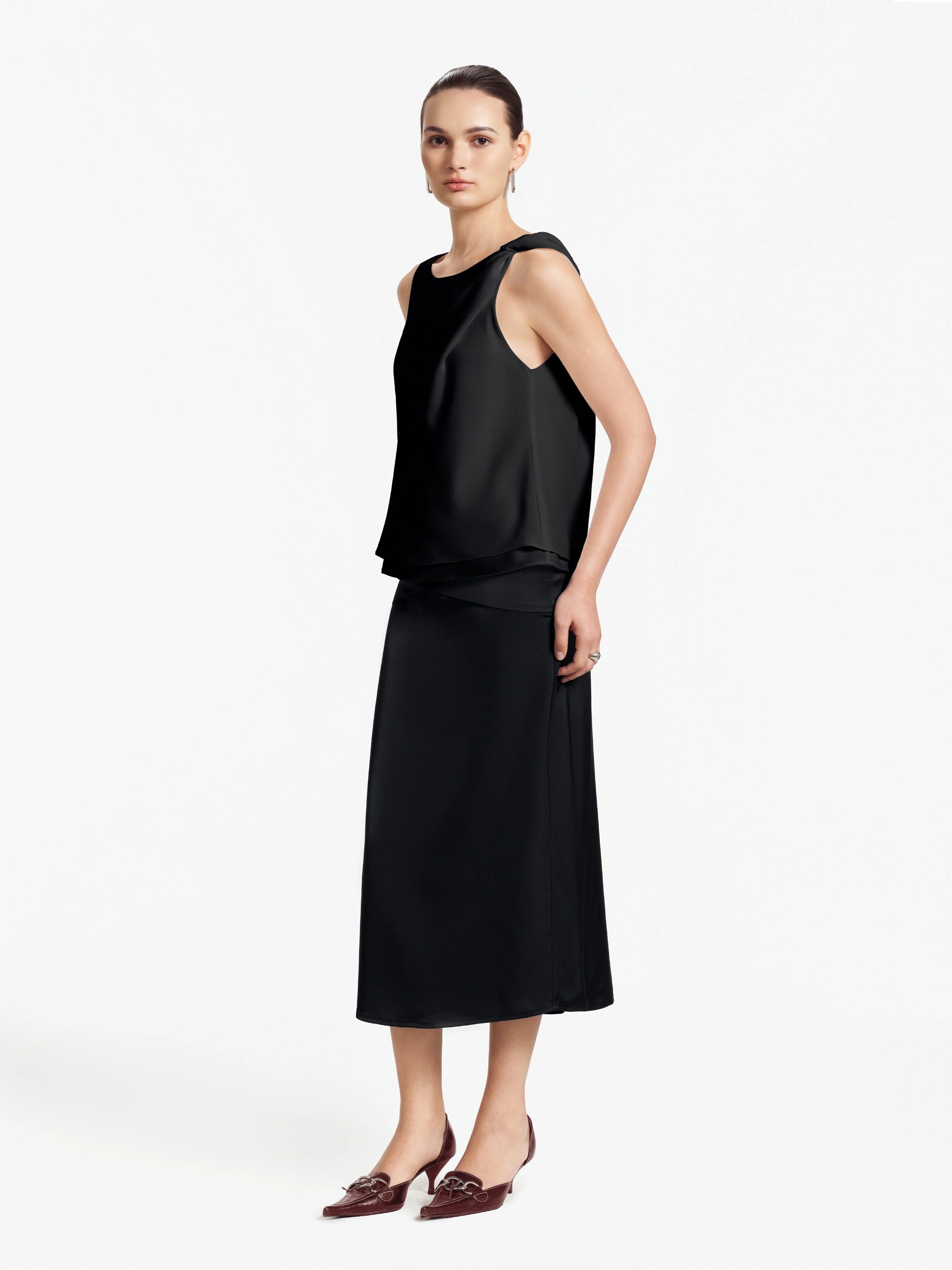 Cora Asymmetric Silk Top