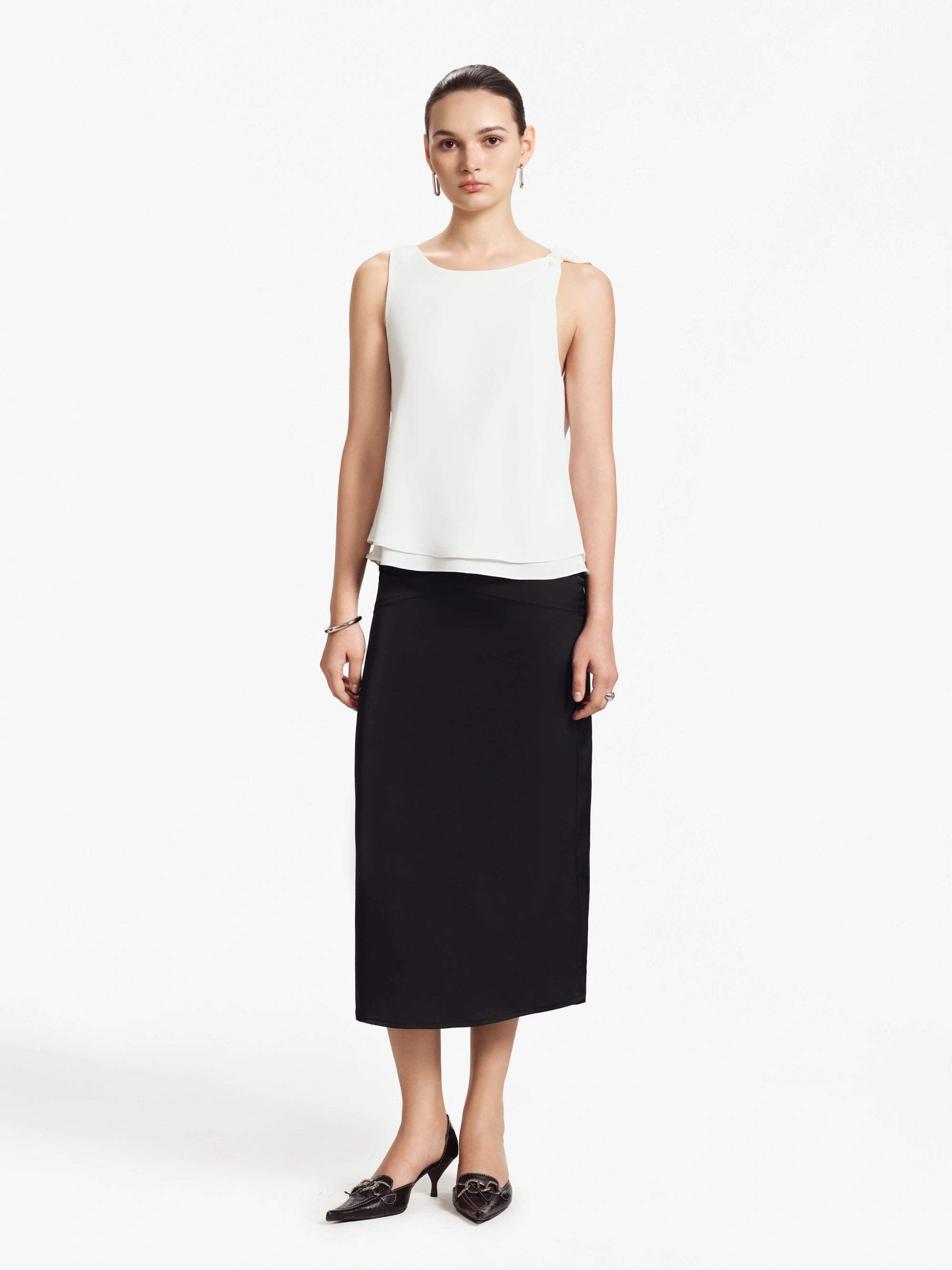 Cora Asymmetric Silk Top
