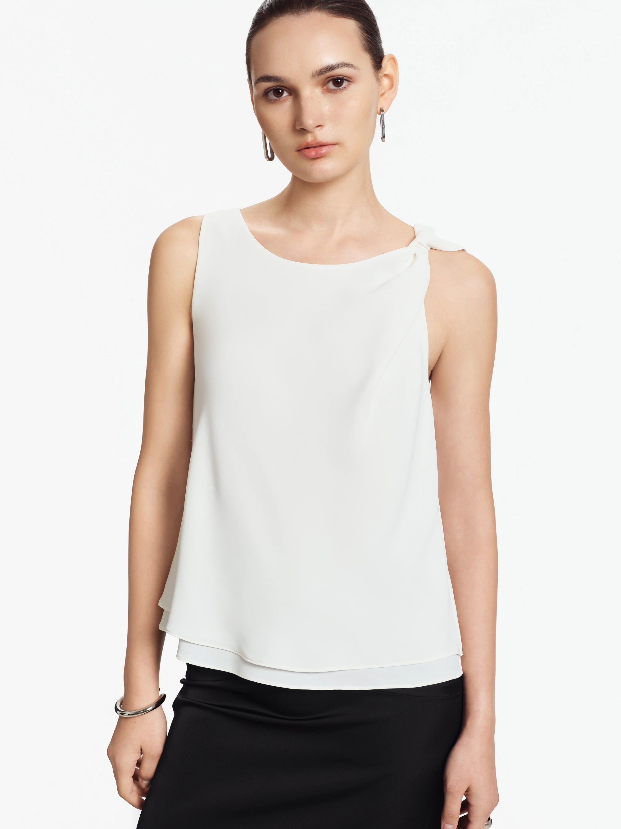 Cora Asymmetric Silk Top