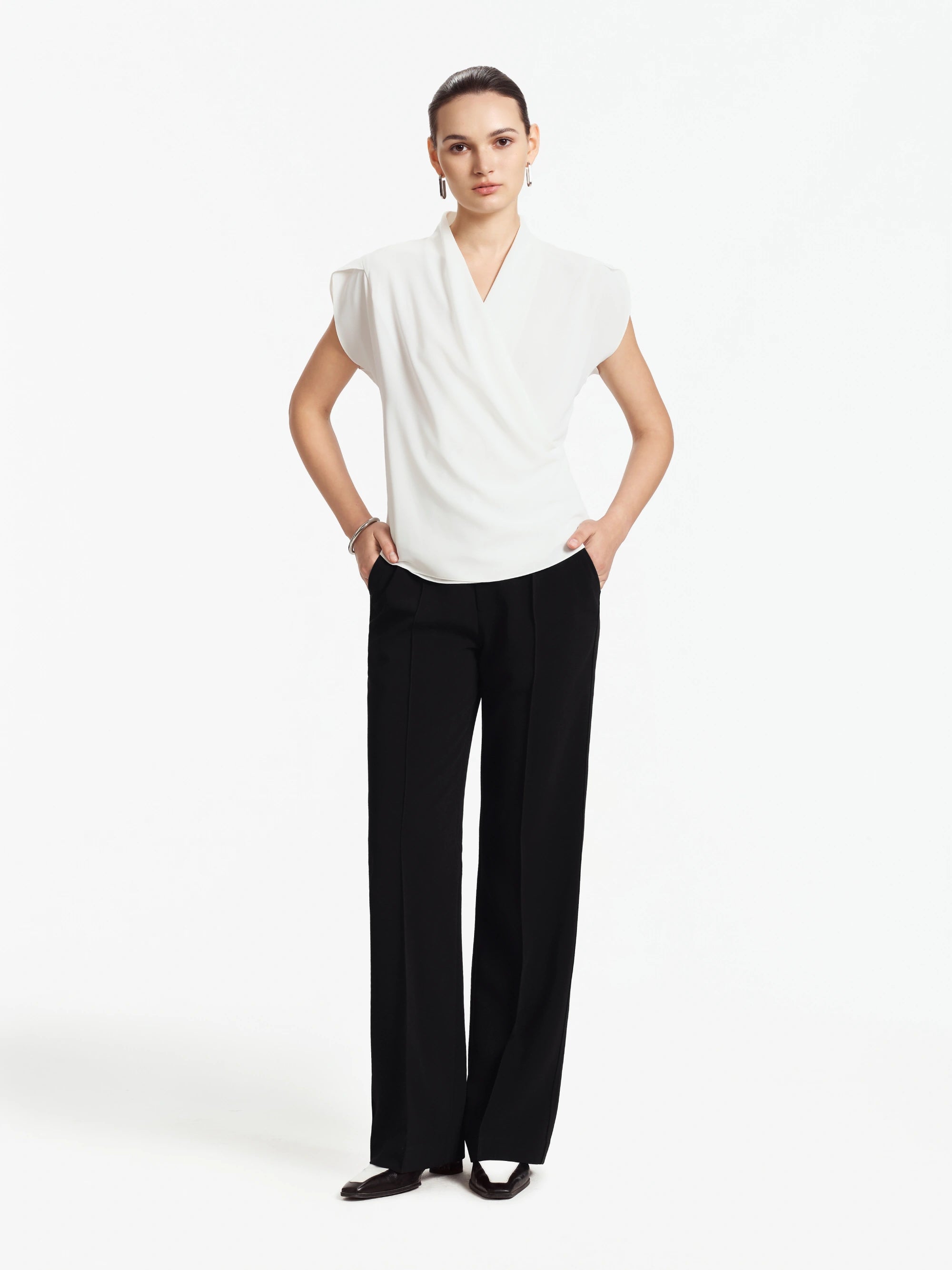 CORA Silk Wrap Top
