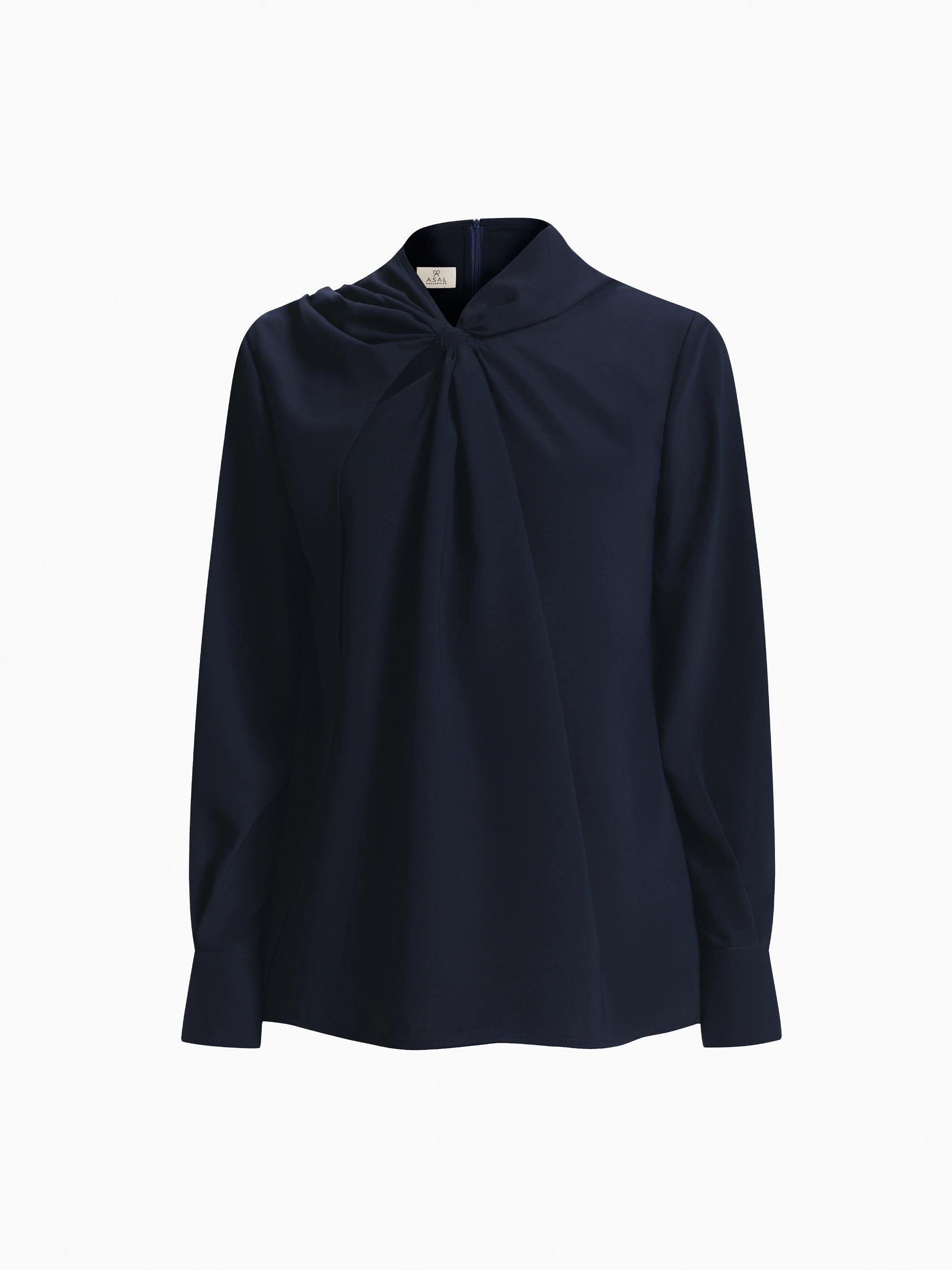 Elise Gathered-Neck Blouse