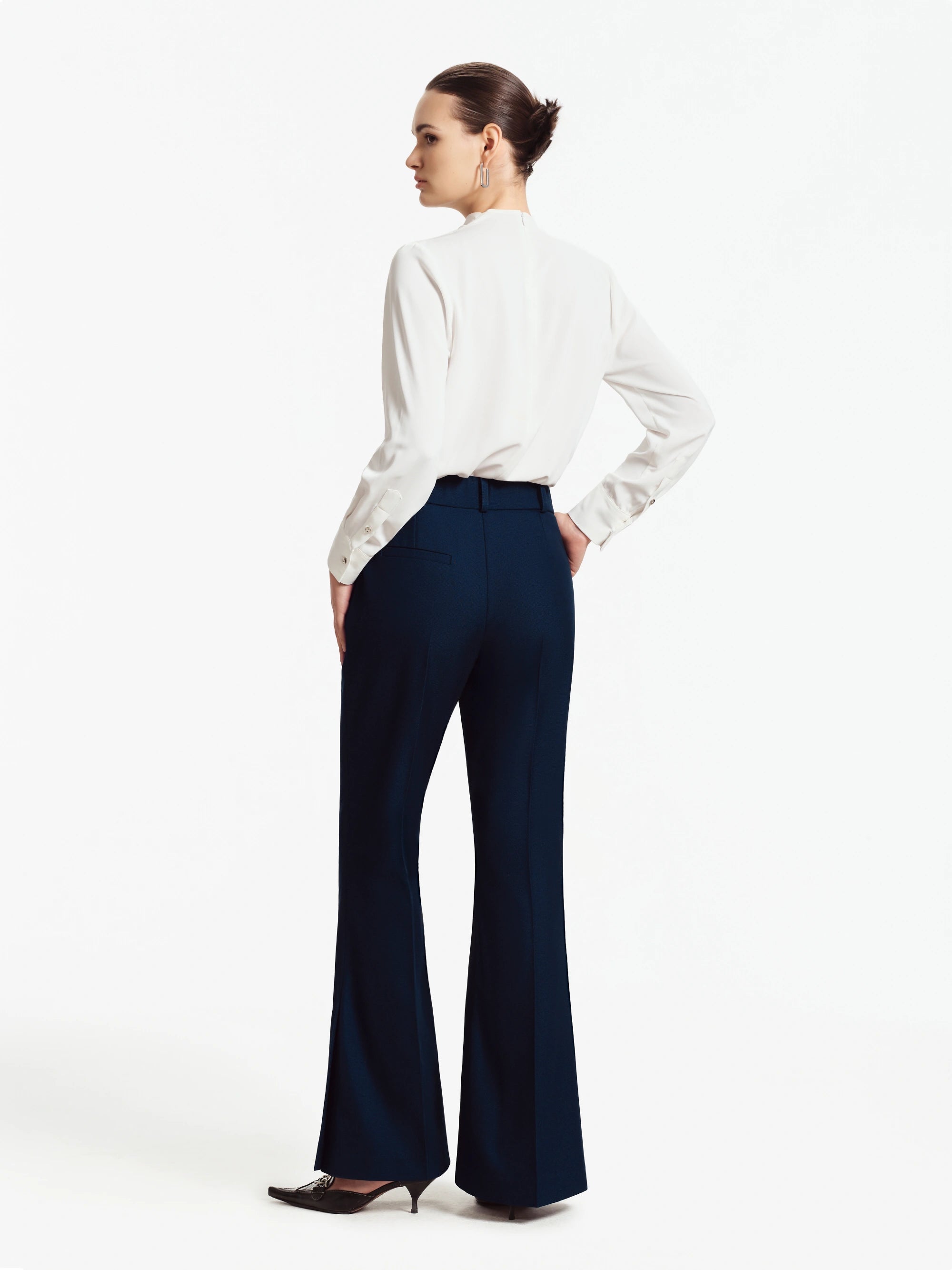 Elise Gathered-Neck Blouse