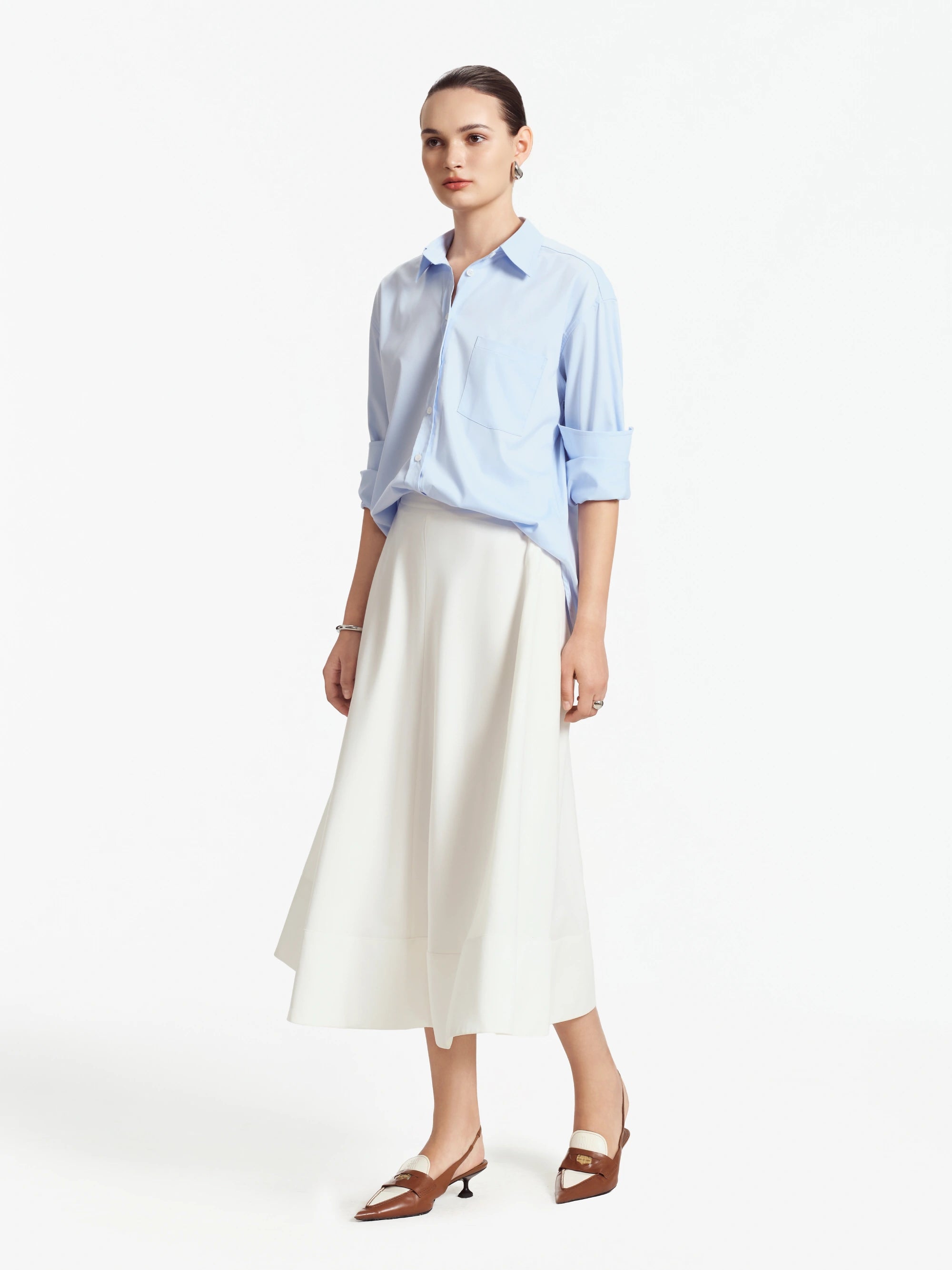 Laura Cotton-Bamboo Circle Midi Skirt