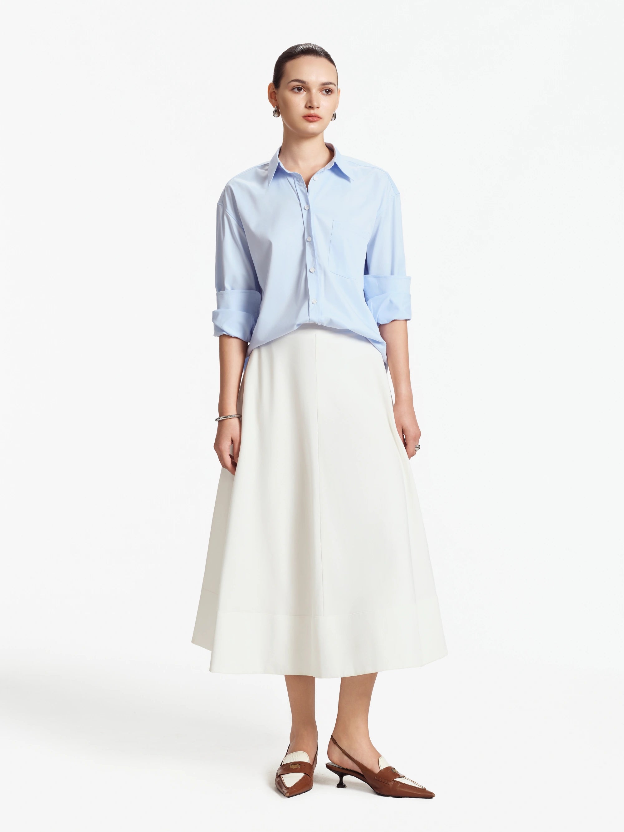Laura Cotton-Bamboo Circle Midi Skirt
