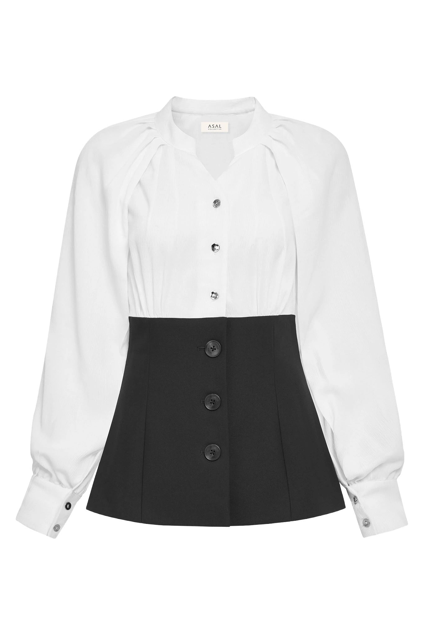 Lorine Two-Tone Corset Blouse