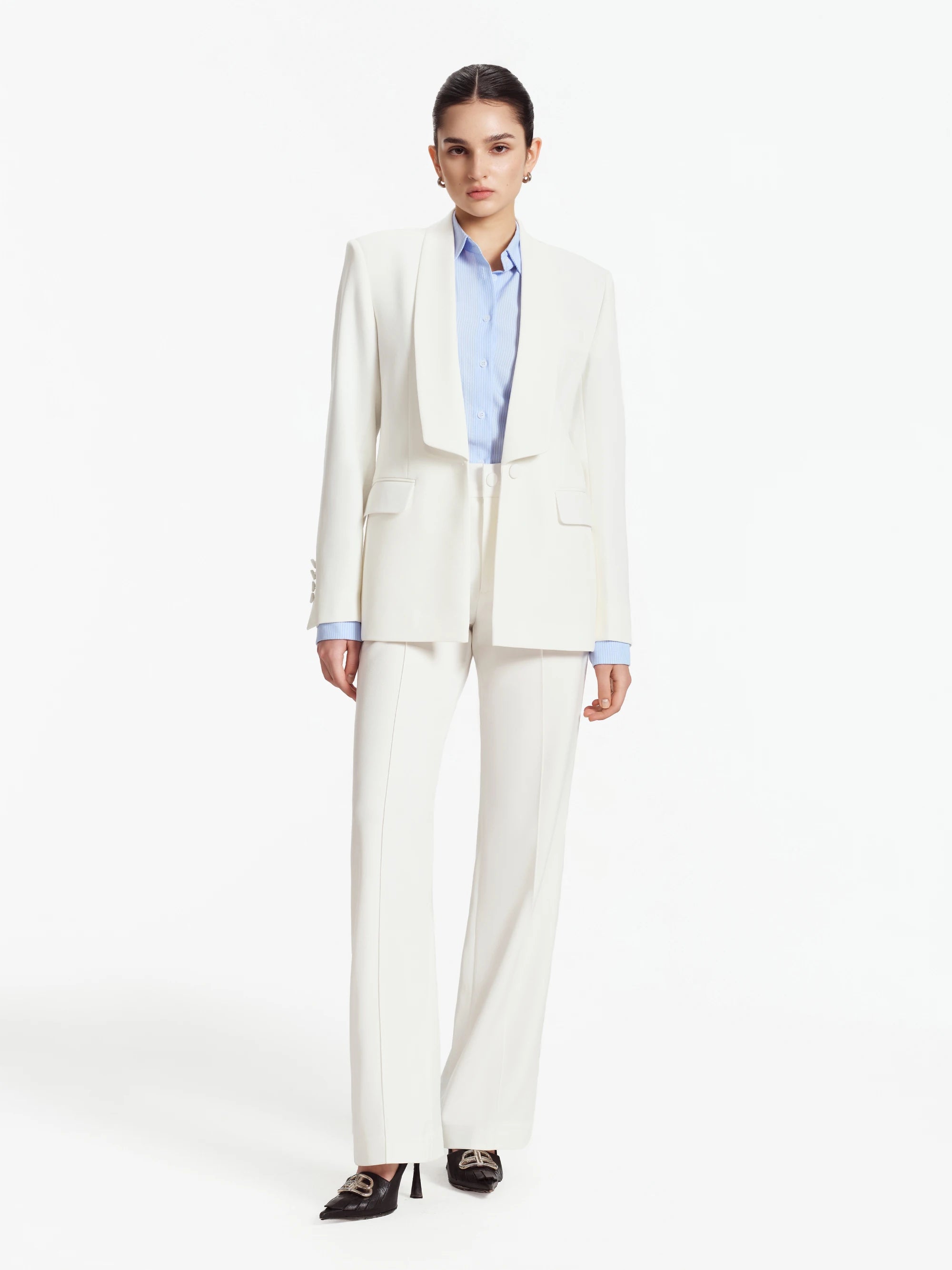 Nina Shawl Lapel Blazer/ Suit (Ivory)