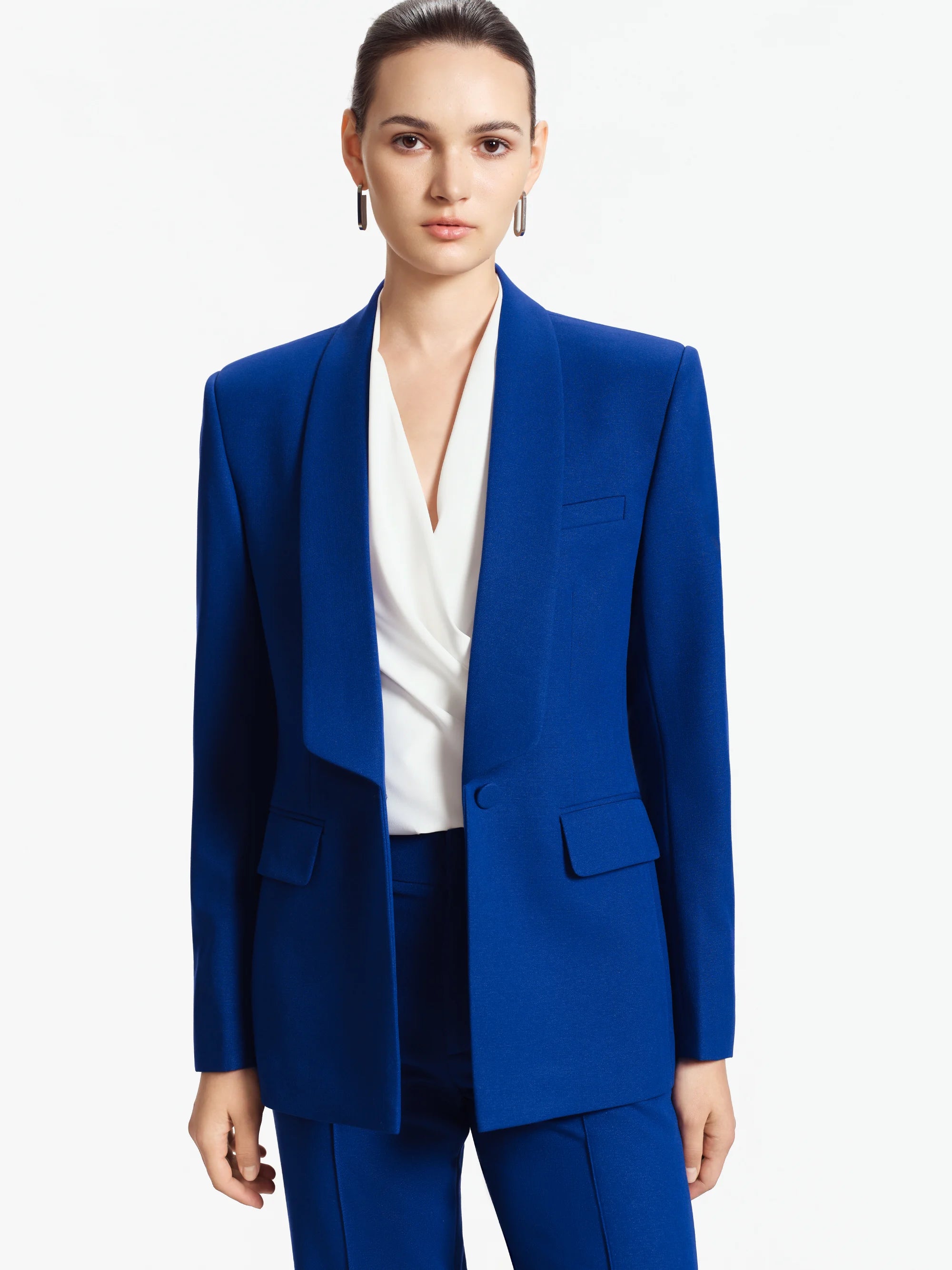 Nina Tailored Straight Pants (Cobalt Blue)