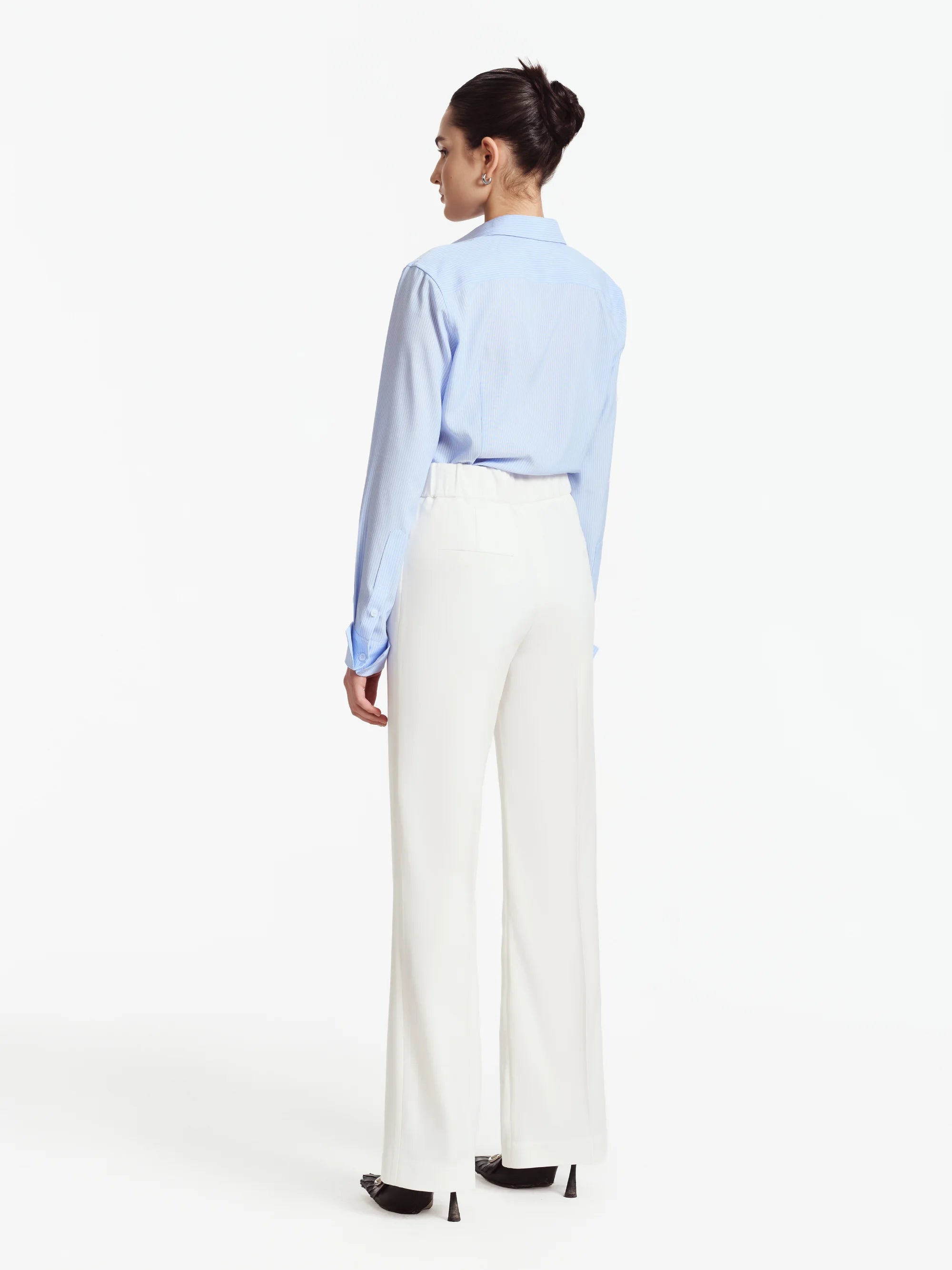 Nina Tailored Straight Pants (Ivory)