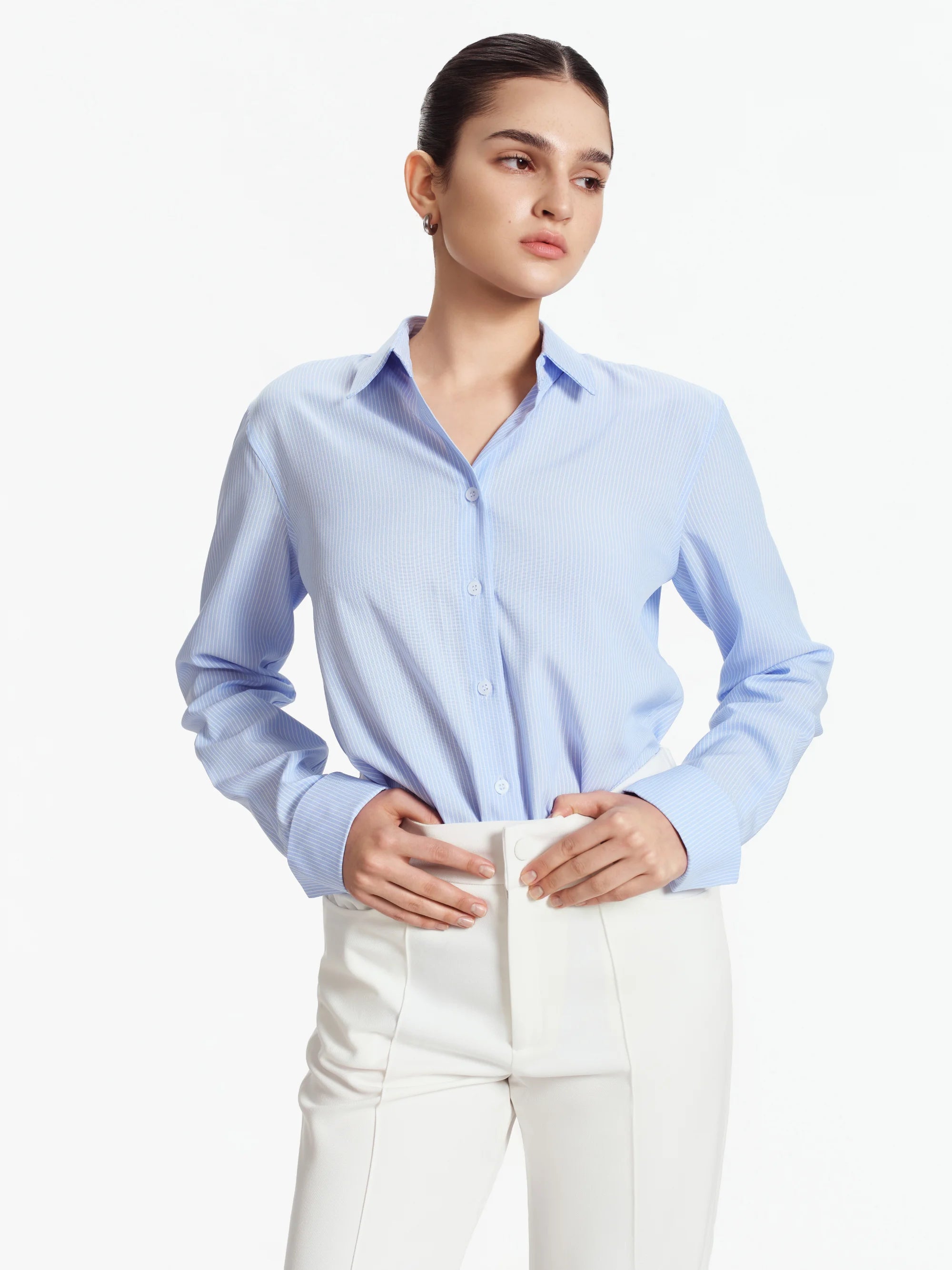 Nina Tailored Straight Pants (Ivory)