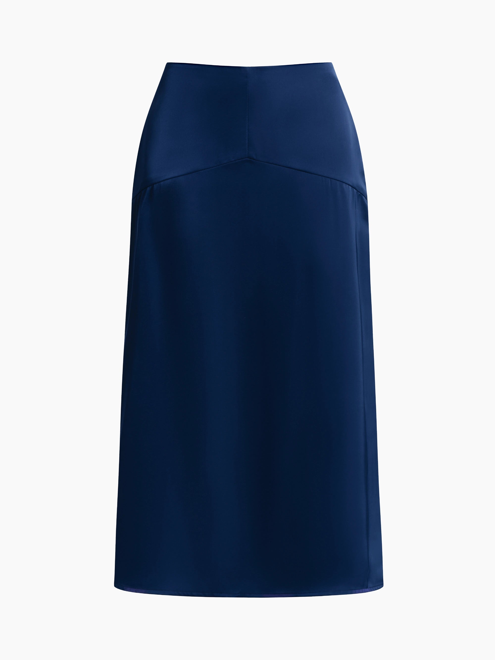 Sloane Silk Midi Skirt (Midnight Blue)